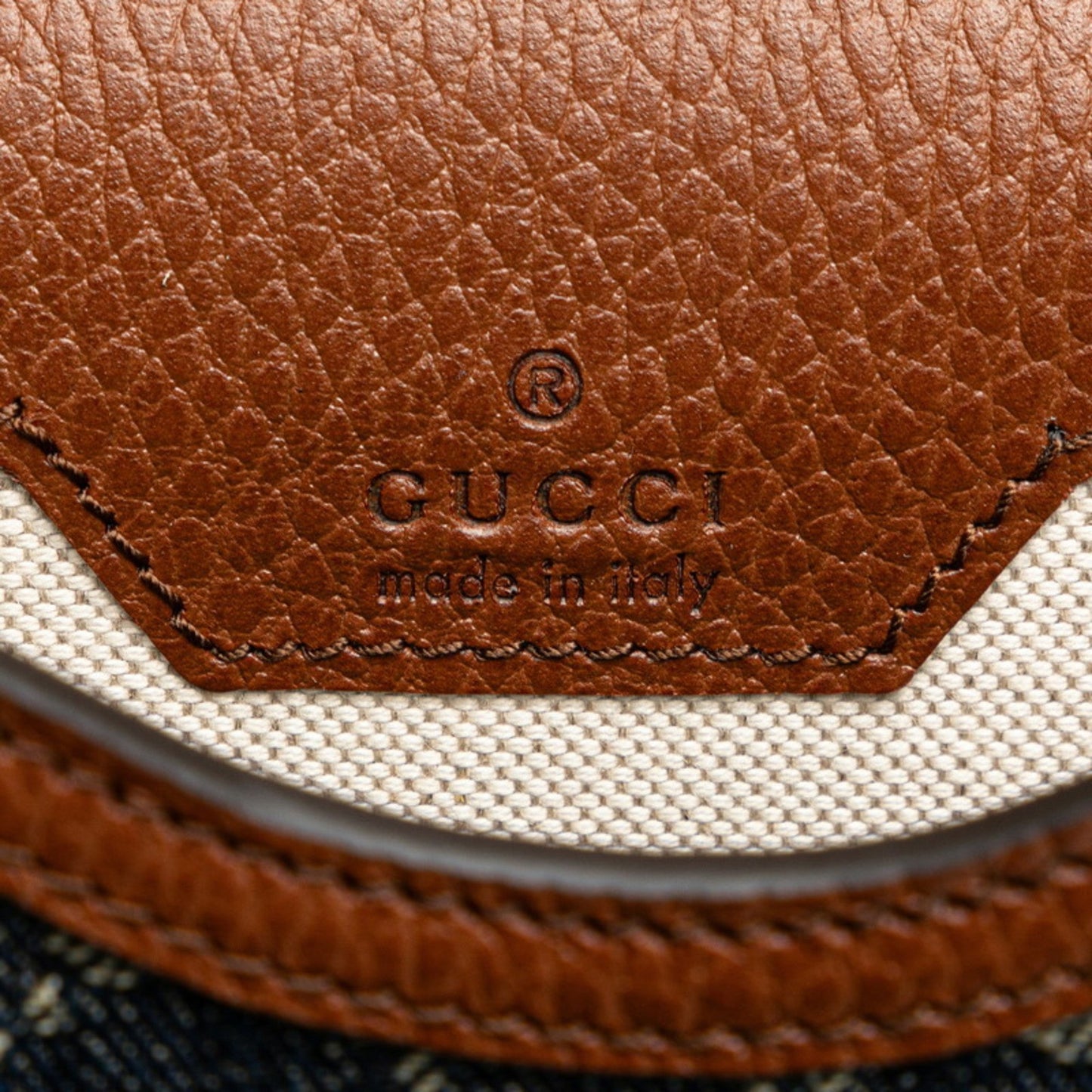 Gucci Brown Canvas Leather Shoulder Bag