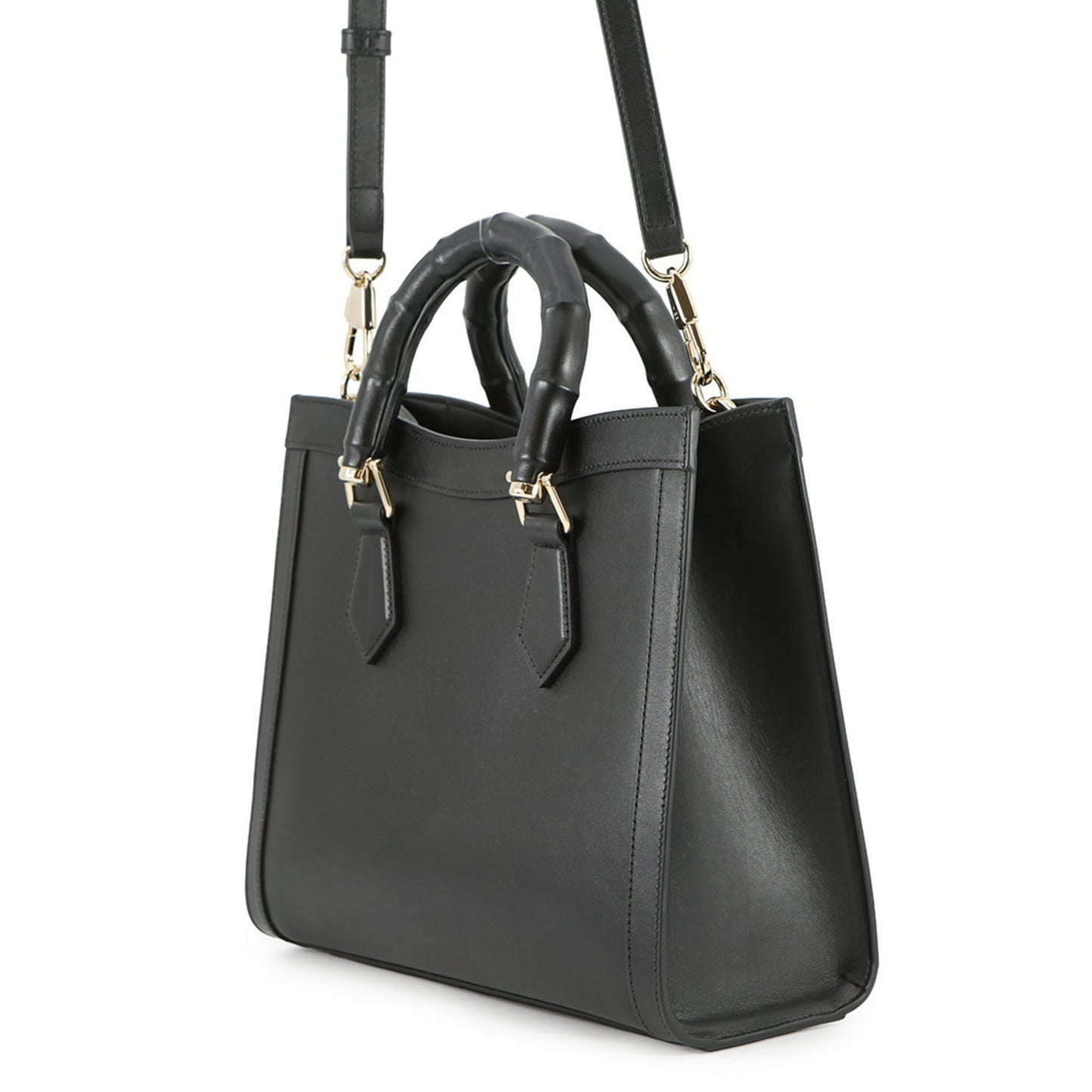 Gucci Black Leather Handbag Shoulder Bag Tote Bag