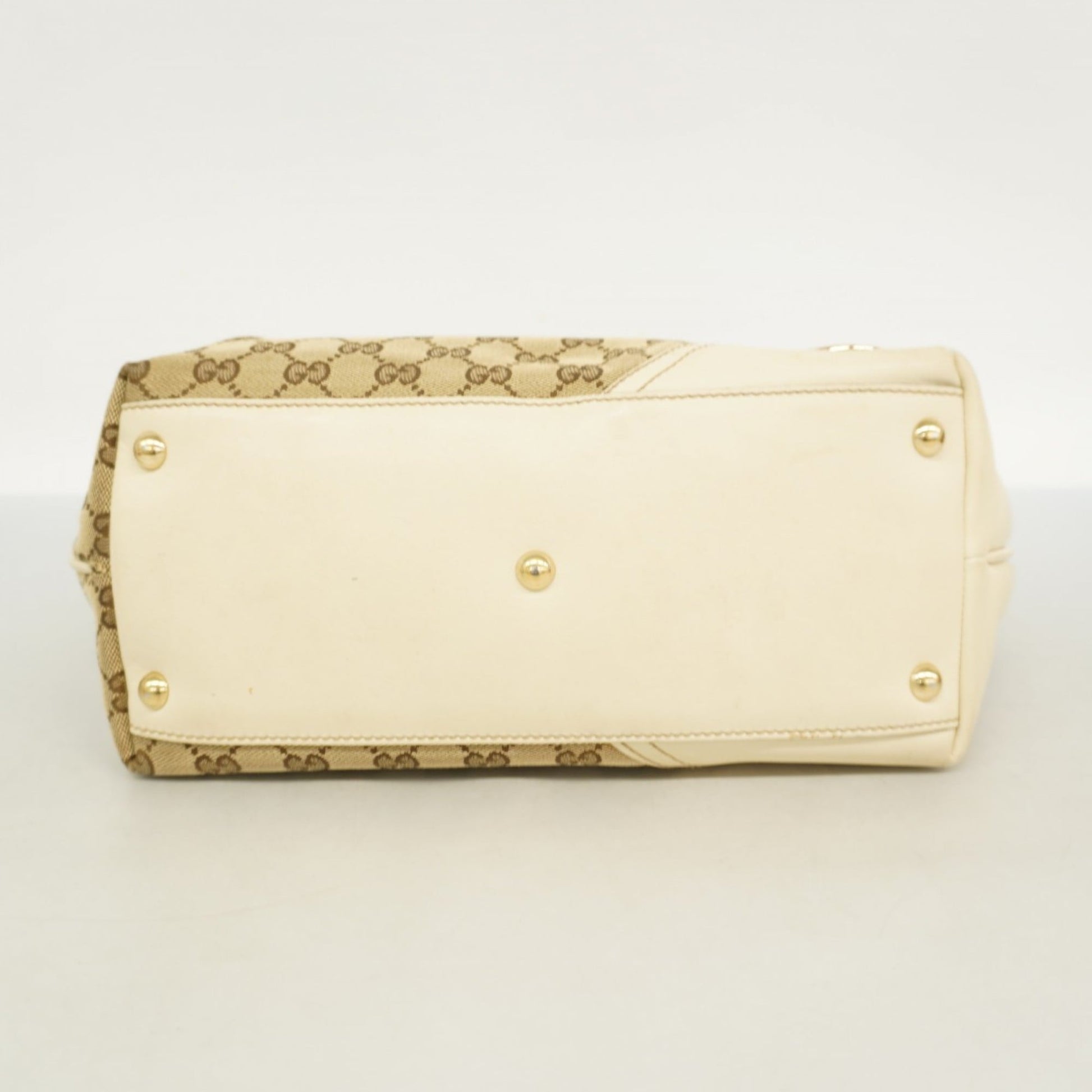 Gucci Beige Brown Canvas Tote Bag