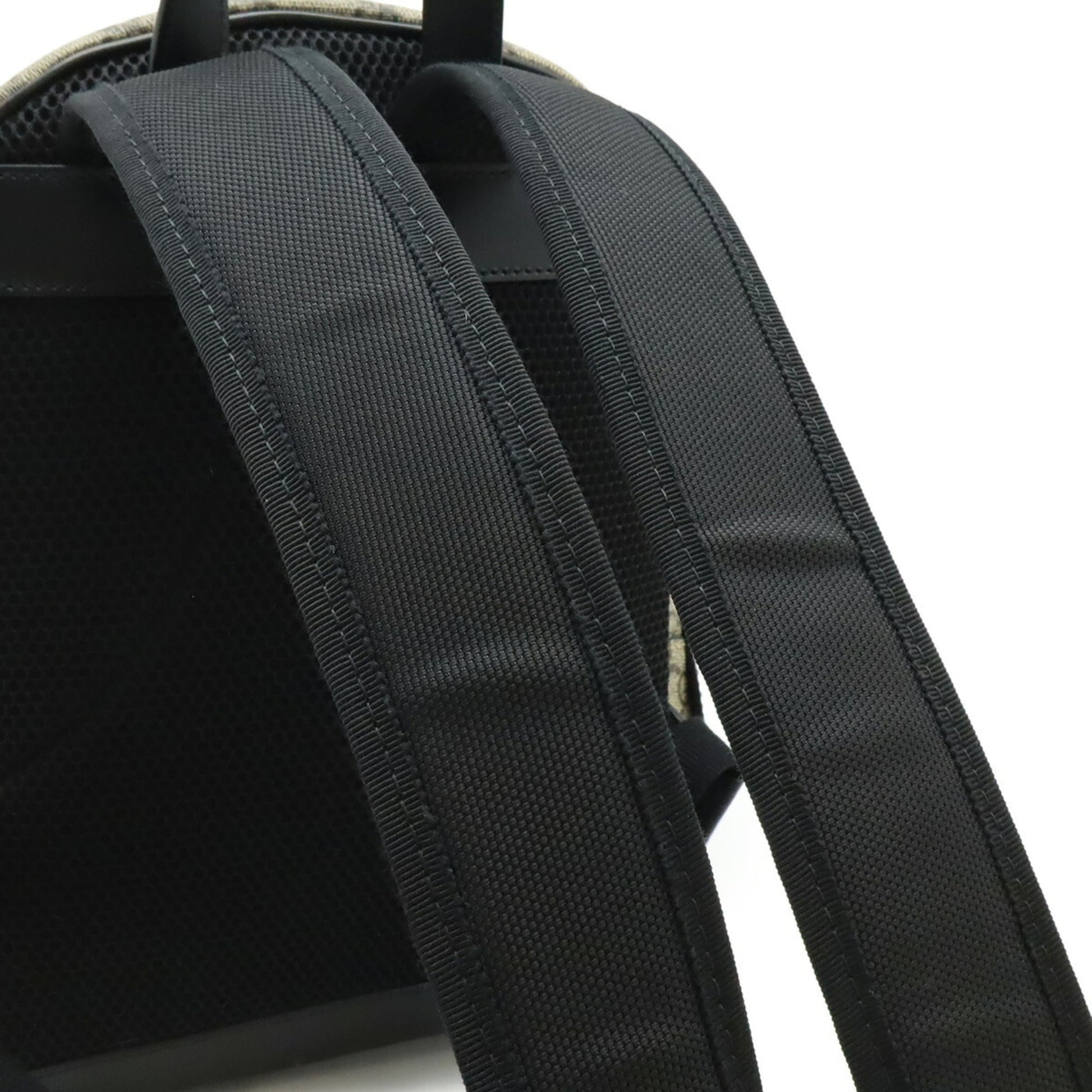 Gucci Beige Black Gg Supreme Canvas Leather Backpack