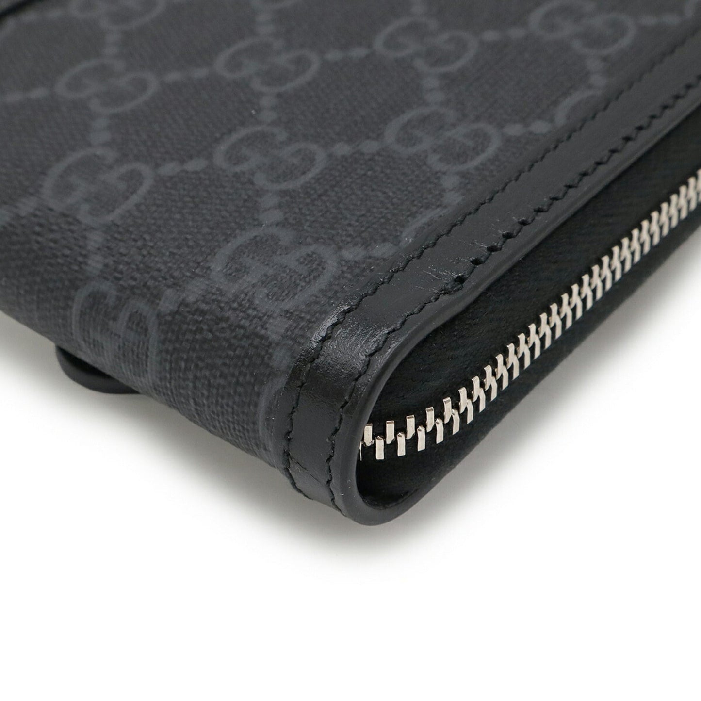 Gucci Black Gray Gg Supreme Leather Pouch Shoulder Bag