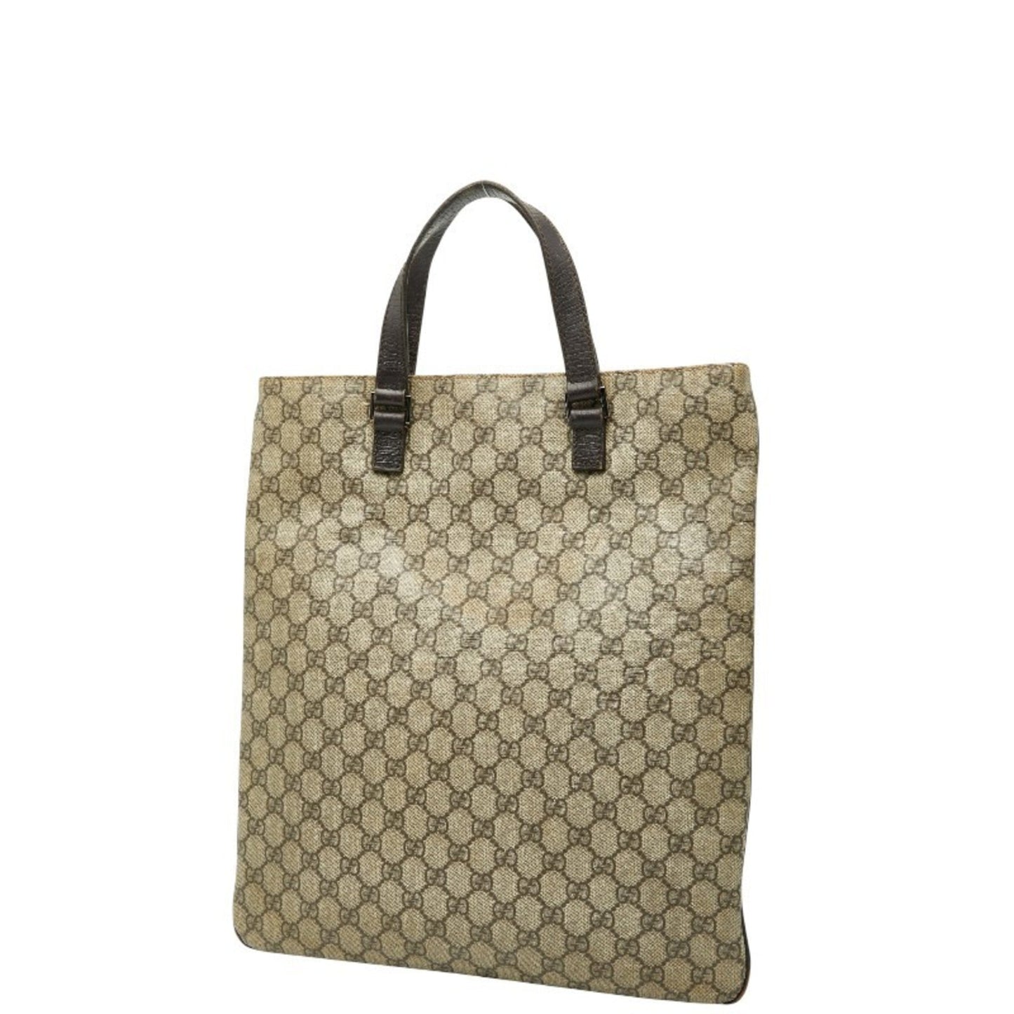 Gucci Beige Brown Pvc Leather Handbag Tote Bag