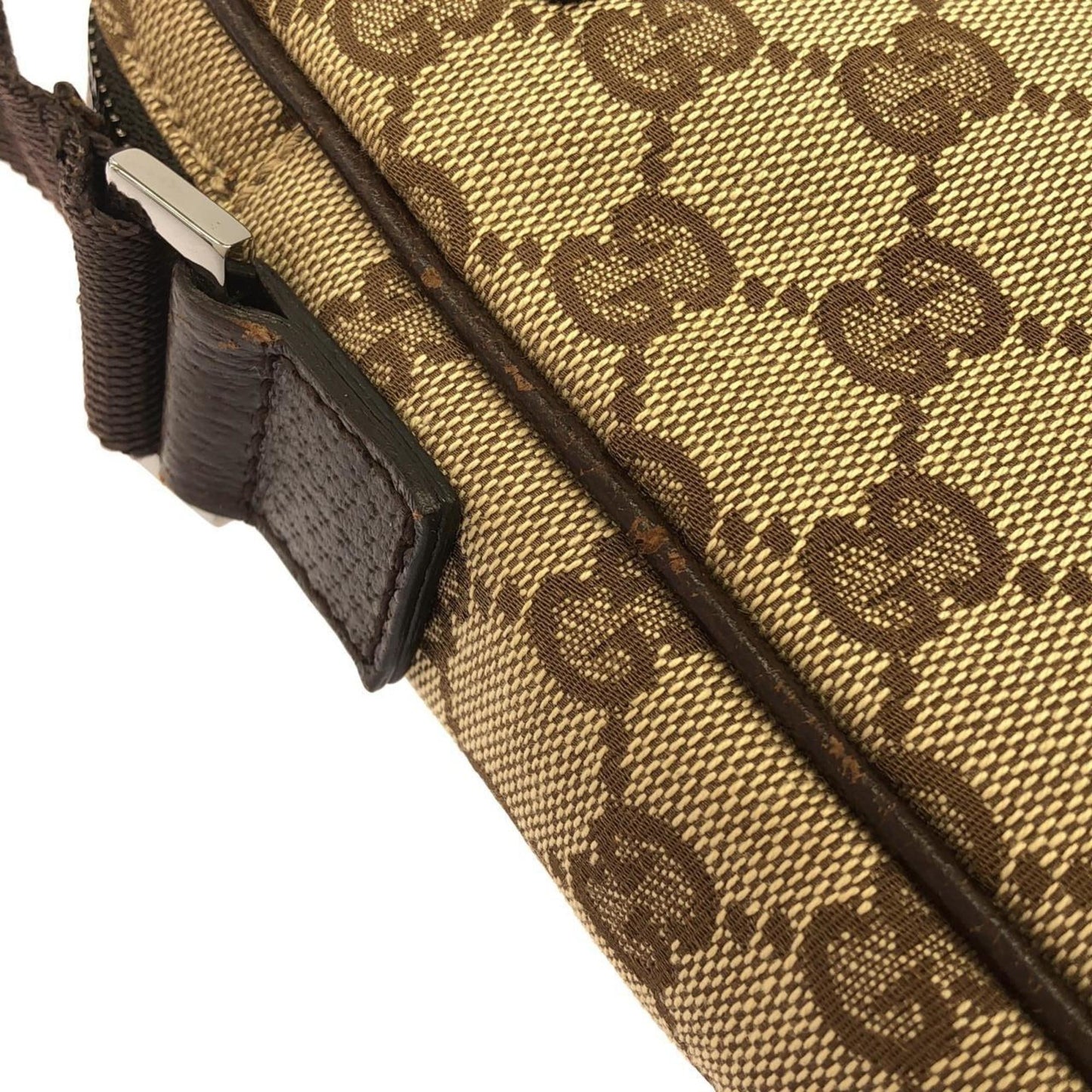 Gucci Beige Dark Brown Gg Canvas Shoulder Bag