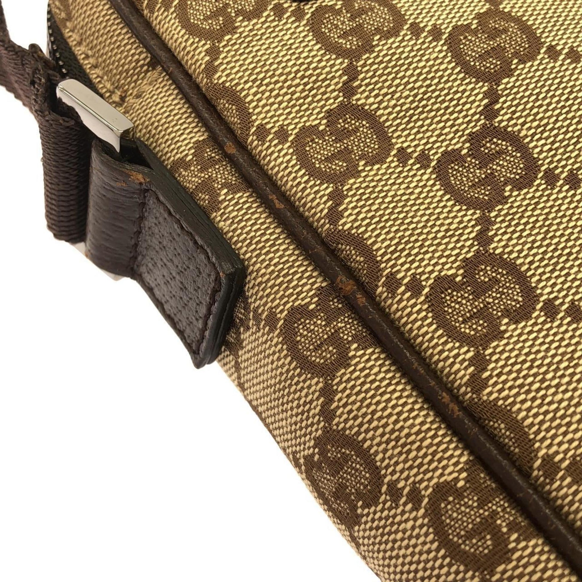 Gucci Beige Dark Brown Gg Canvas Shoulder Bag