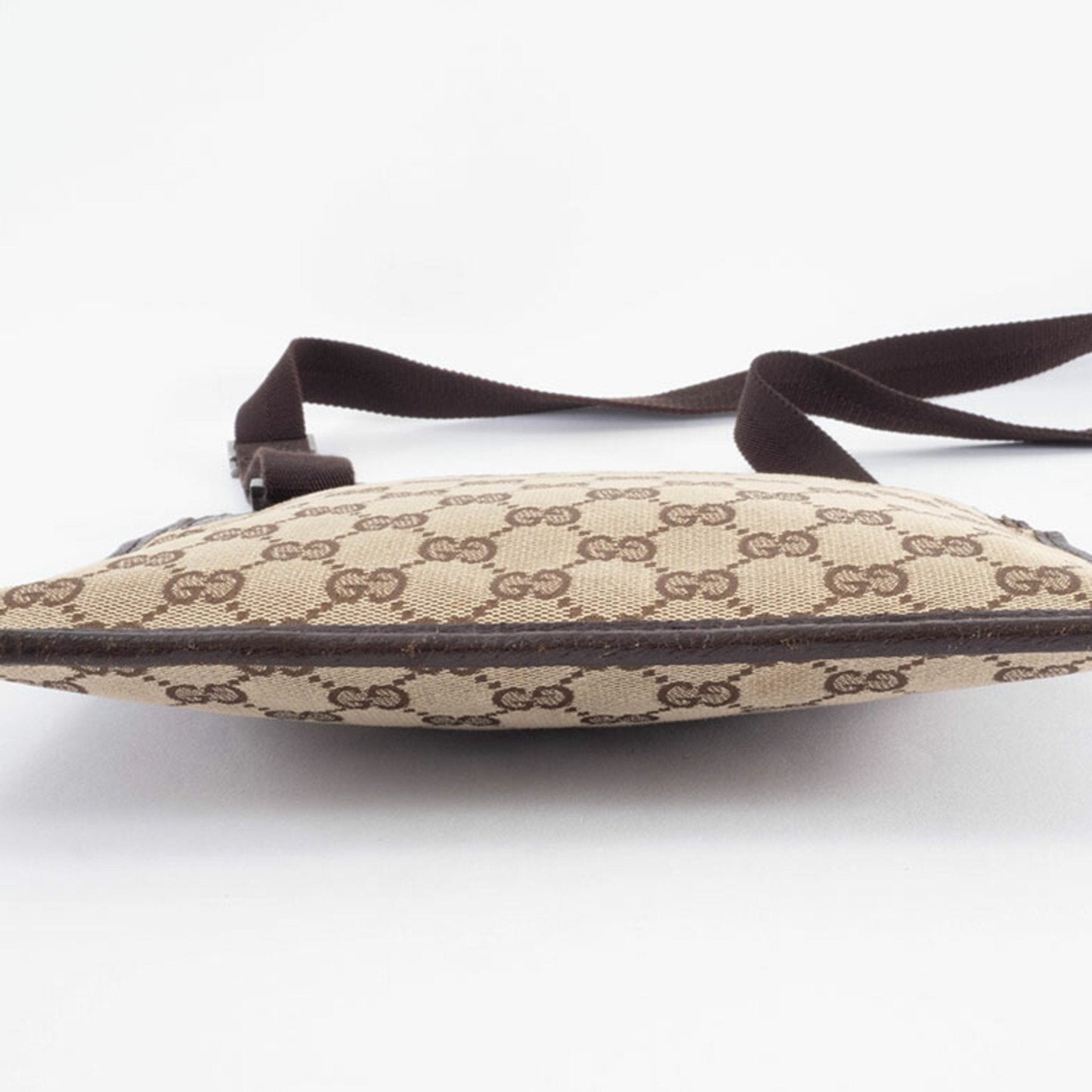 Gucci Gg Canvas Beige Brown Gg Canvas Leather Shoulder Bag