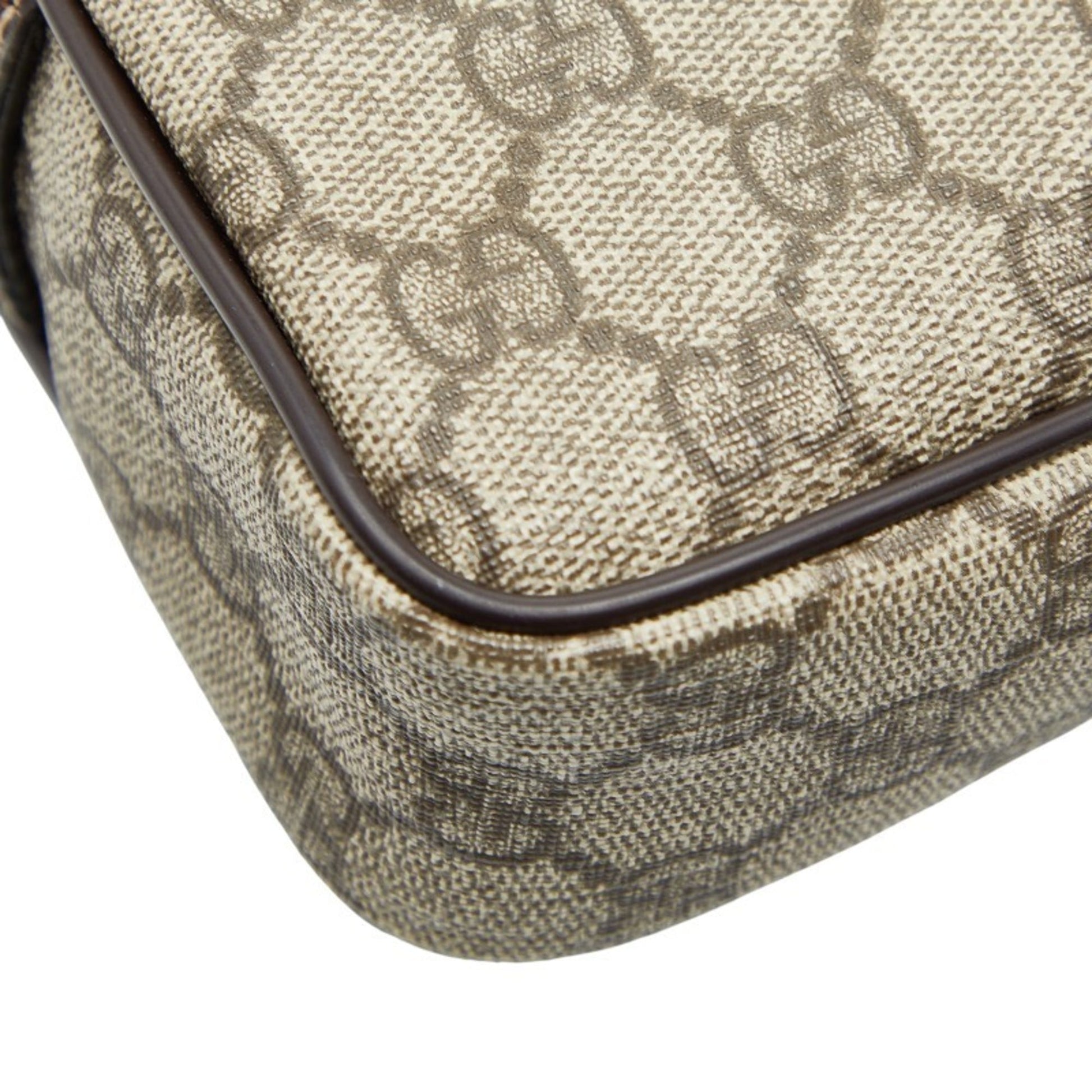 Gucci Beige Brown Pvc Leather Shoulder Bag