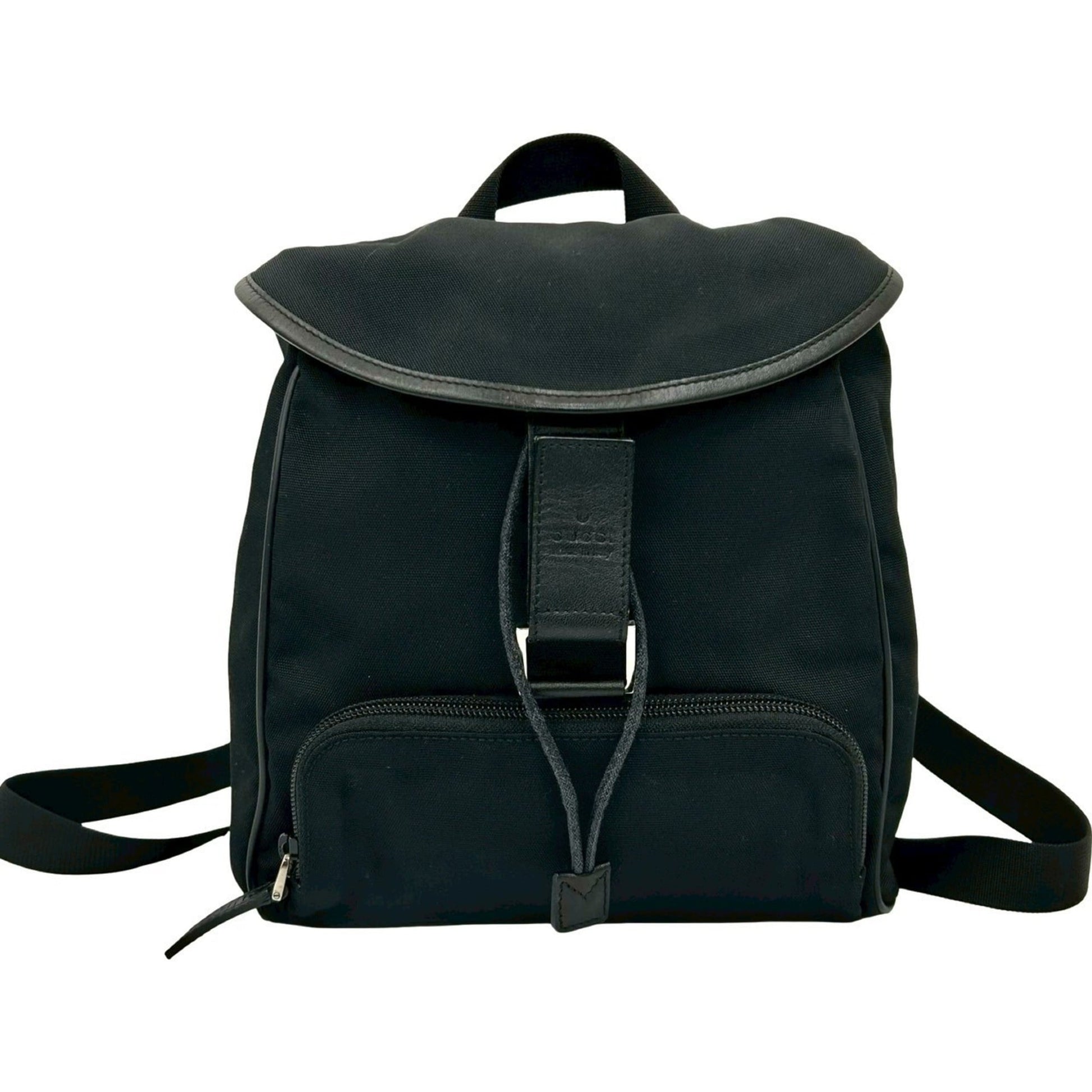 Gucci Black Nylon Leather Backpack