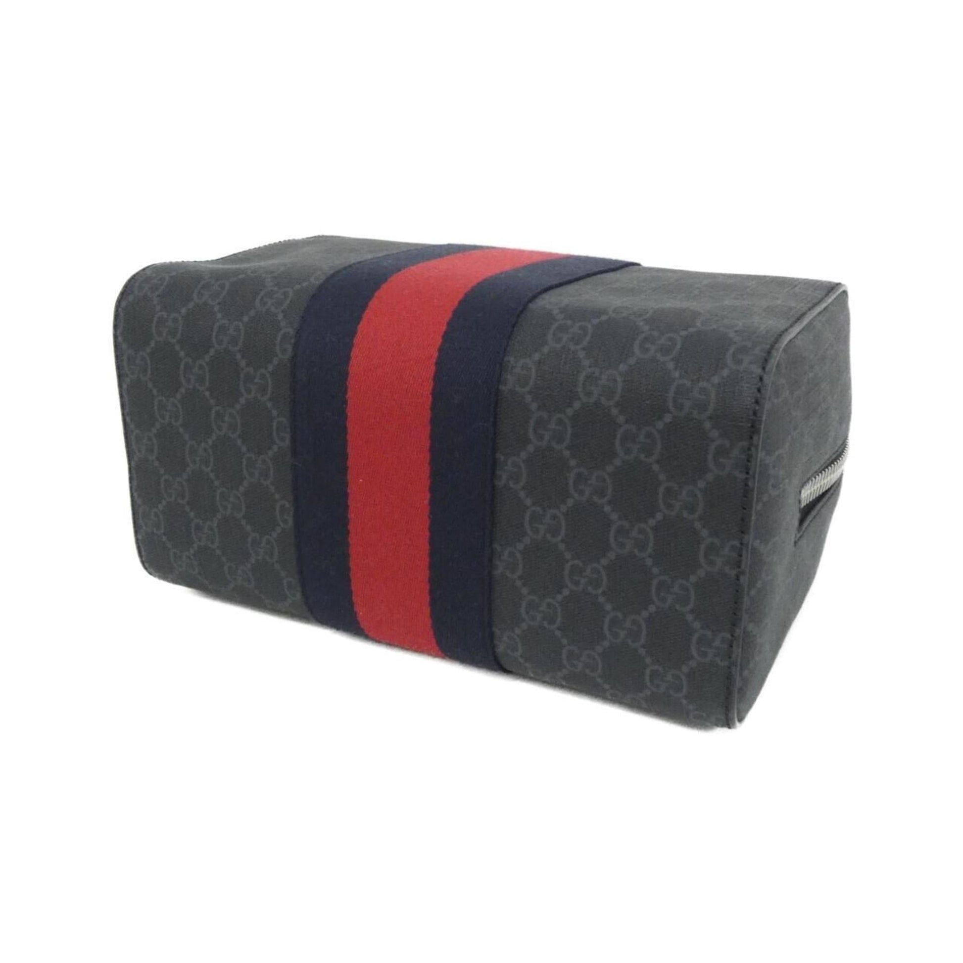 Gucci Black Gray Gg Supreme Canvas Clutch Bag Pouch