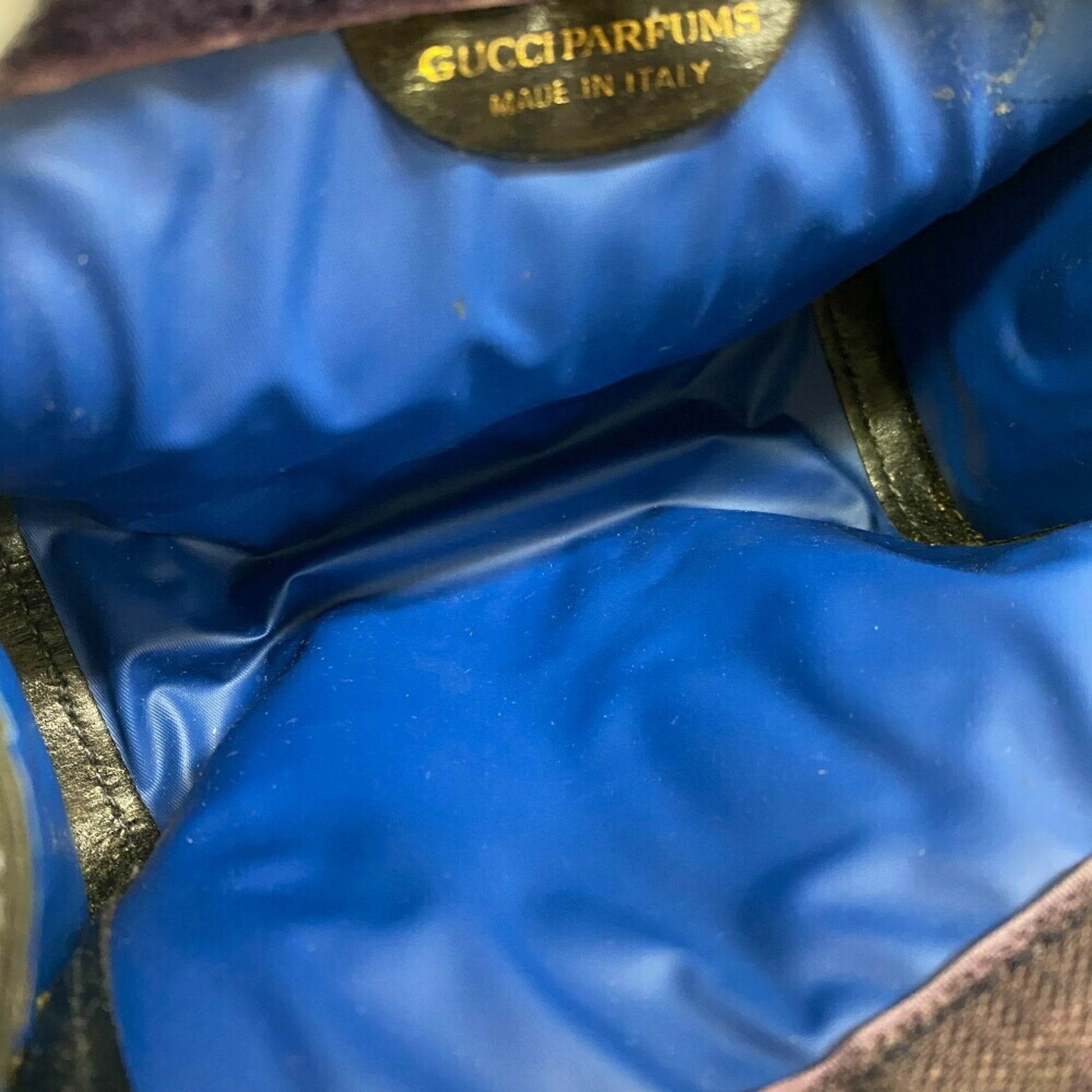 Gucci Brown Navy Gg Supreme Pouch