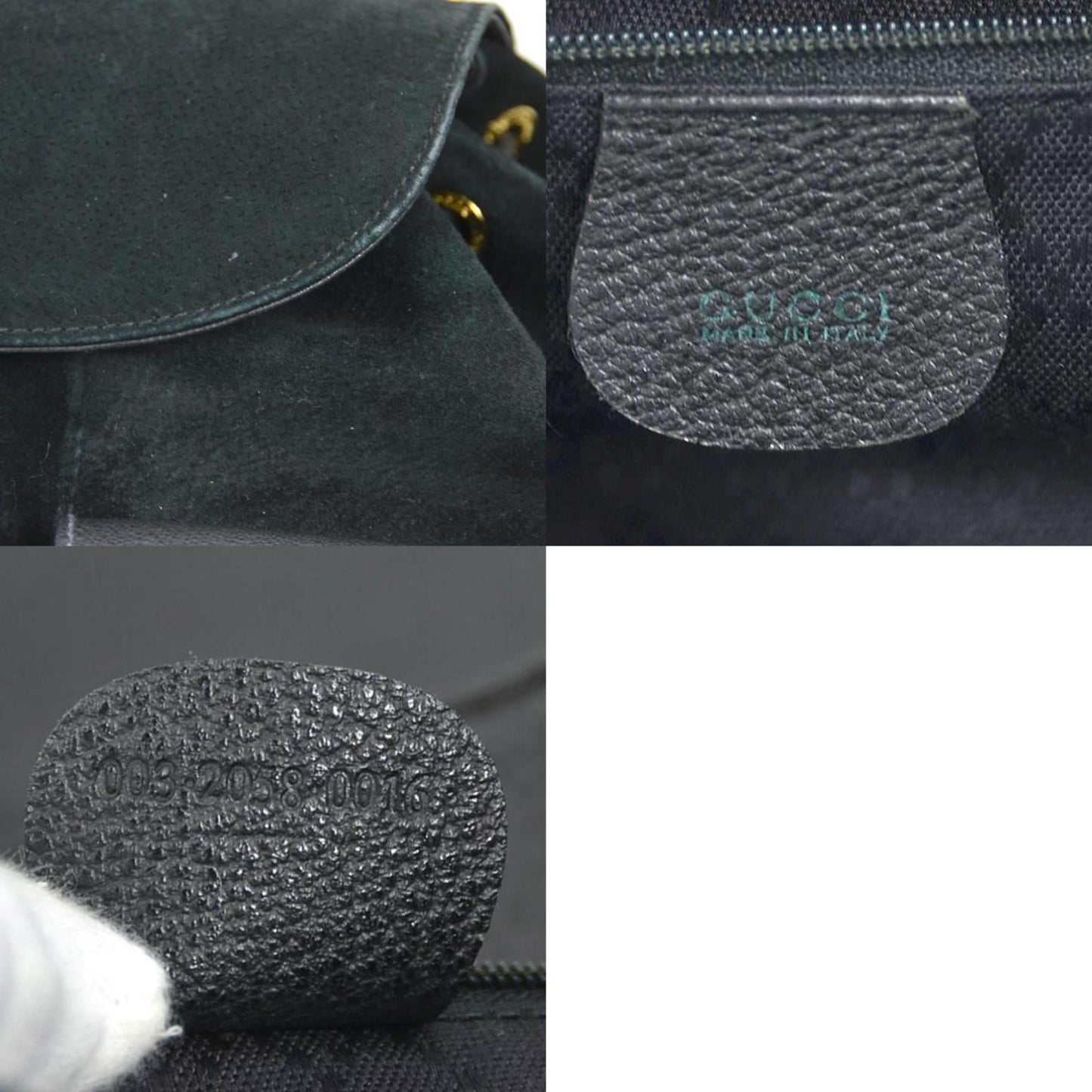 Gucci Black Suede Leather Backpack