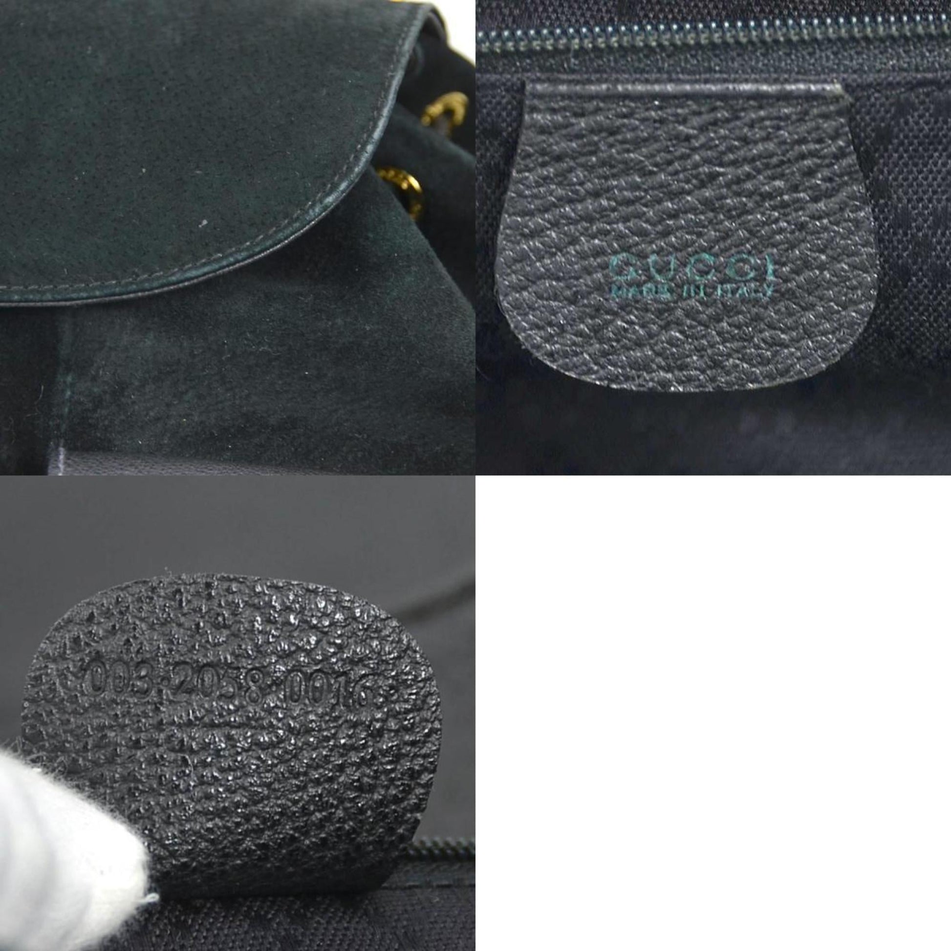 Gucci Black Suede Leather Backpack