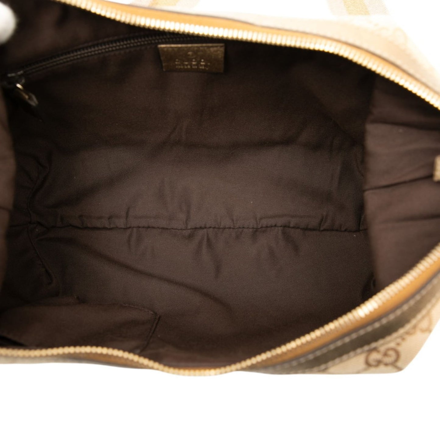 Gucci Gg Canvas Beige Gold Gg Canvas Leather Shoulder Bag