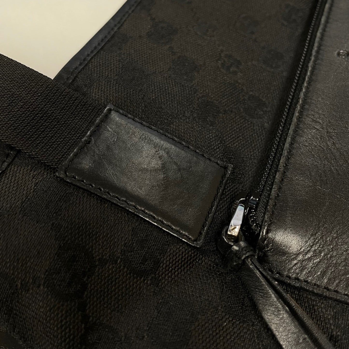 Gucci Black Gg Canvas Tote Bag