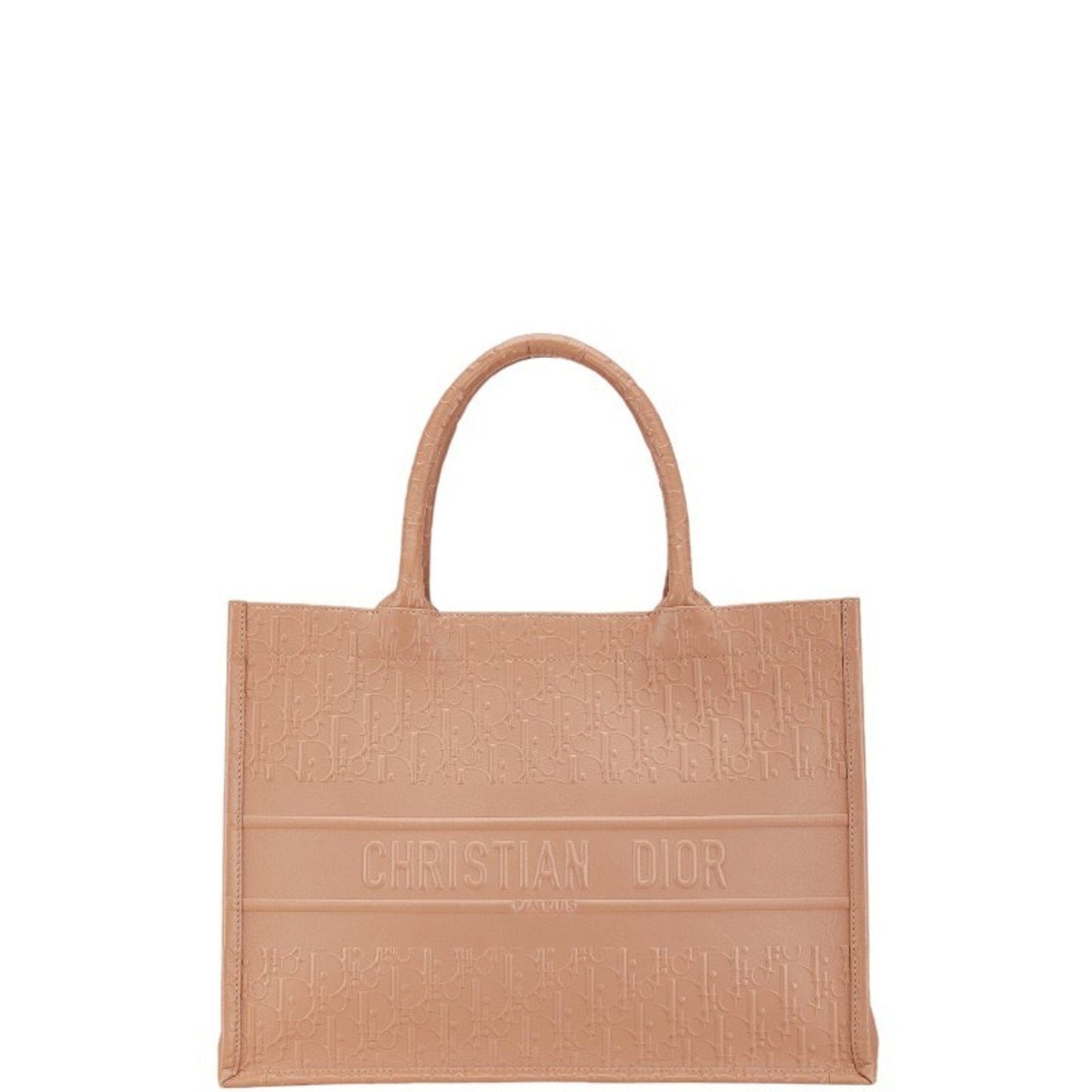 Dior Handbag Christian Tote Bag Leather Beige Pink