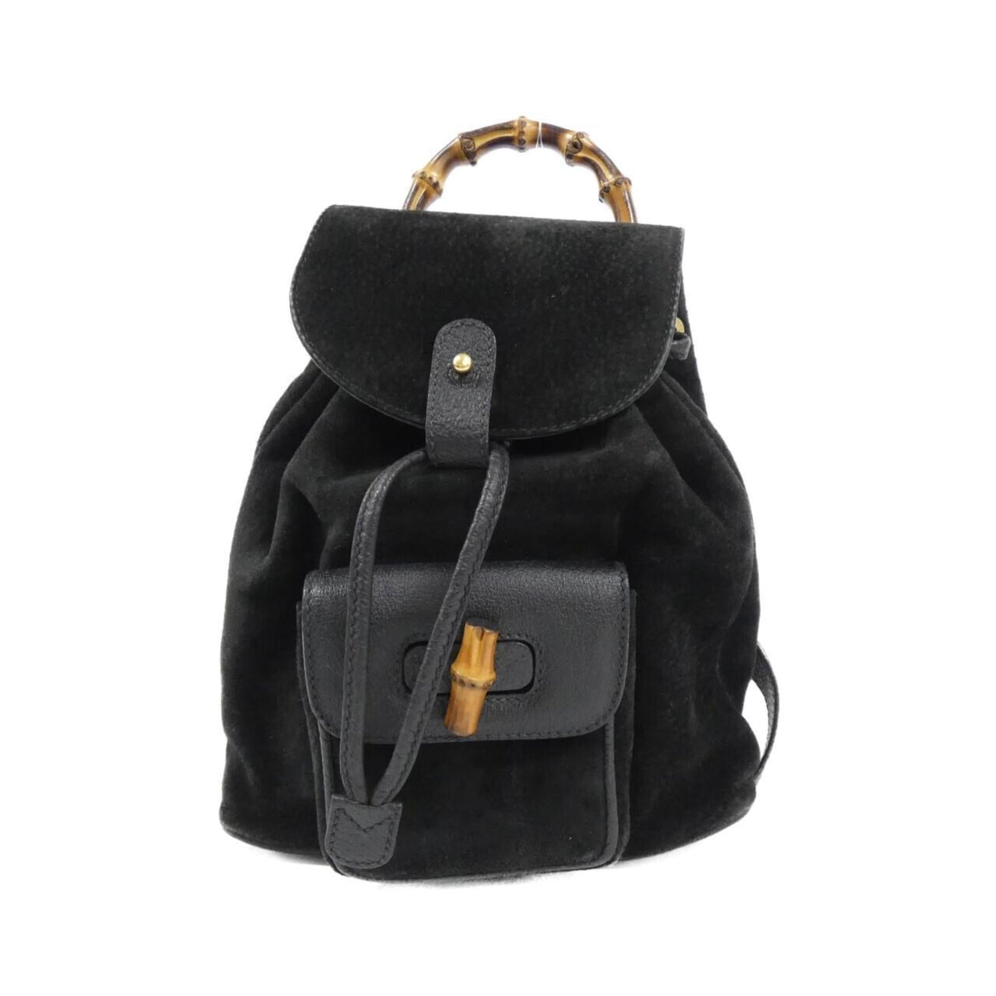 Gucci Black Suede Leather Backpack