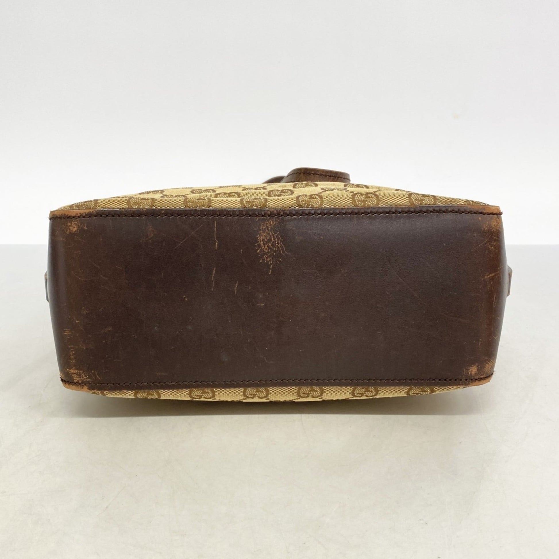 Gucci Beige Brown Canvas Handbag