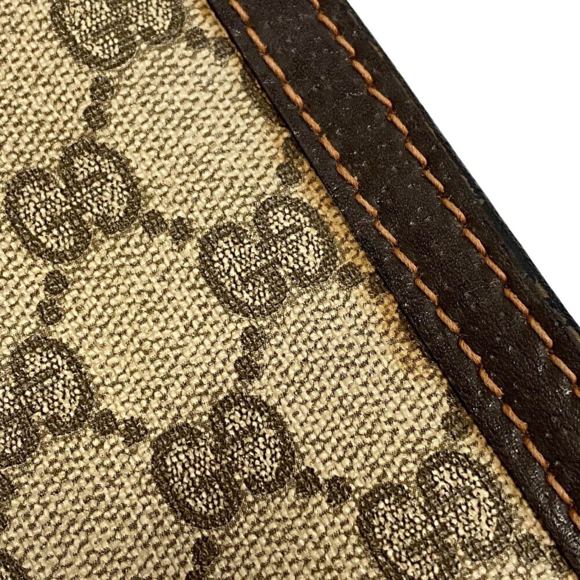 Gucci Brown Pvc Coated Canvas Clutch Bag
