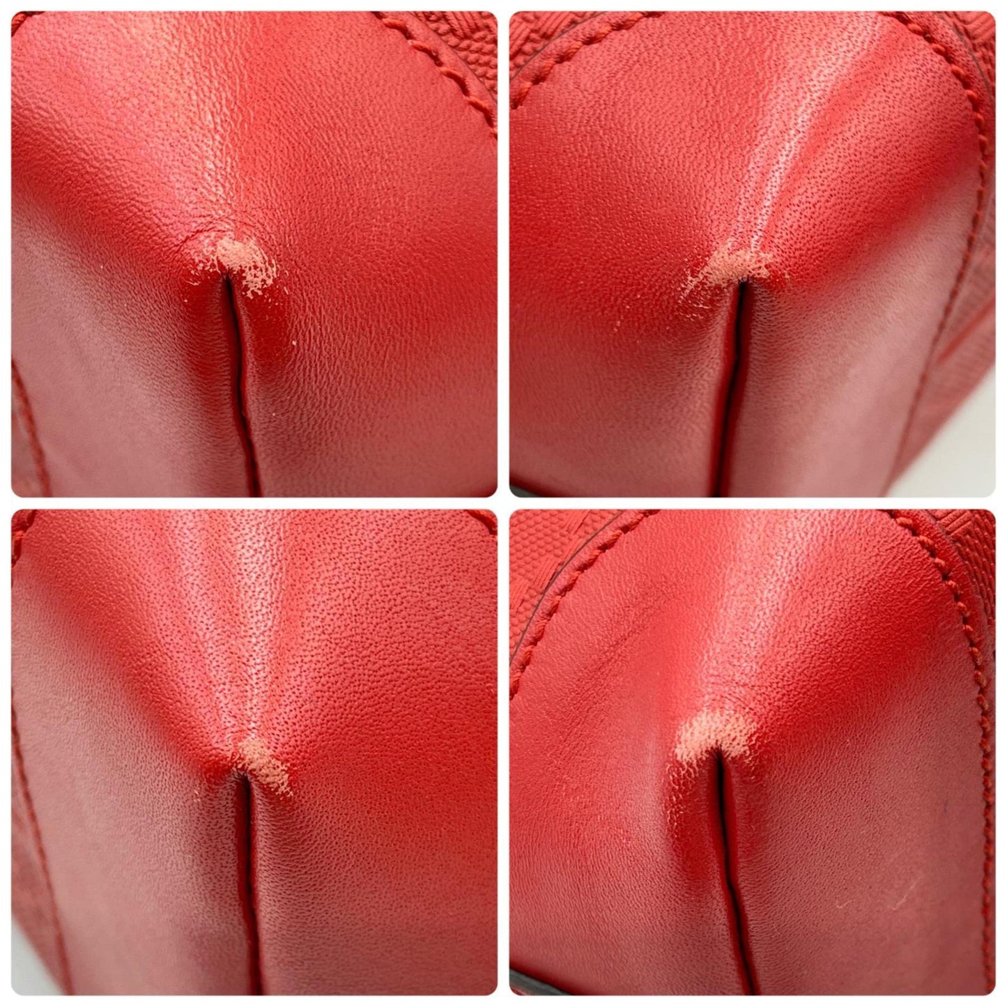 Gucci Red Color Leather Pouch Tote Bag