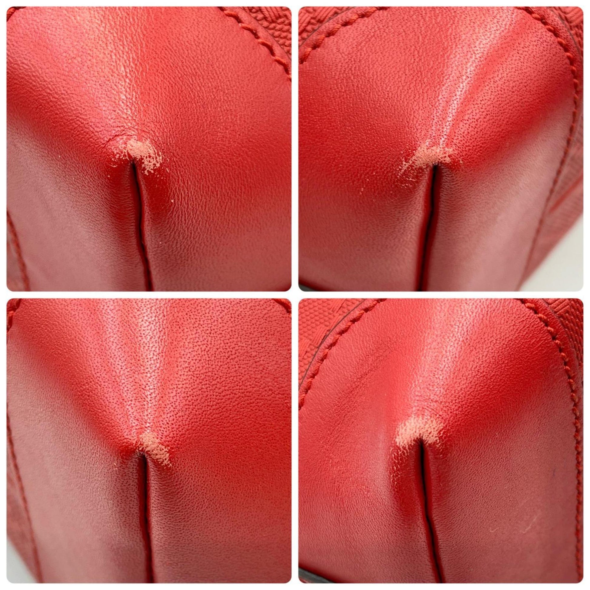Gucci Red Color Leather Pouch Tote Bag