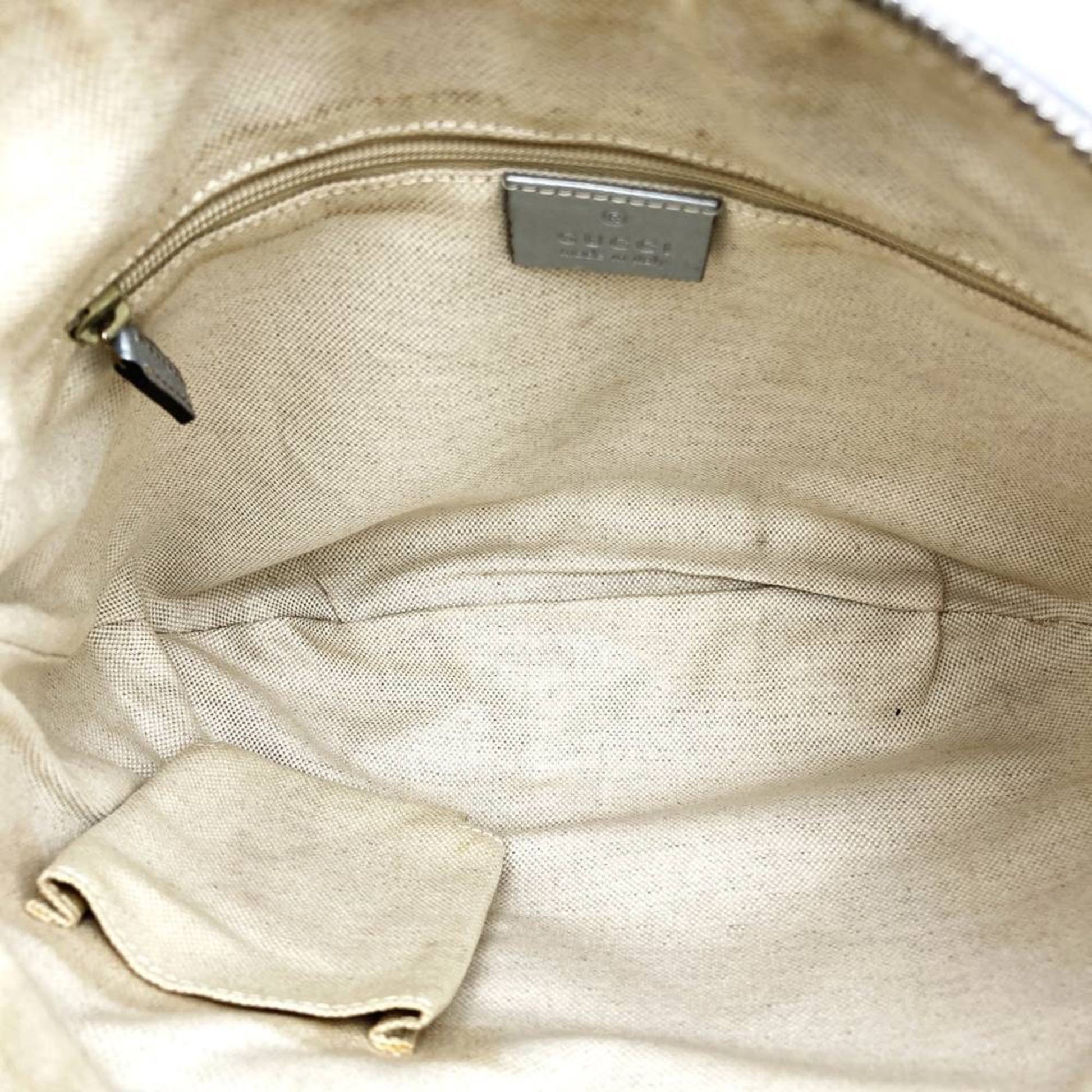 Gucci Abbey Silver Leather Shoulder Bag