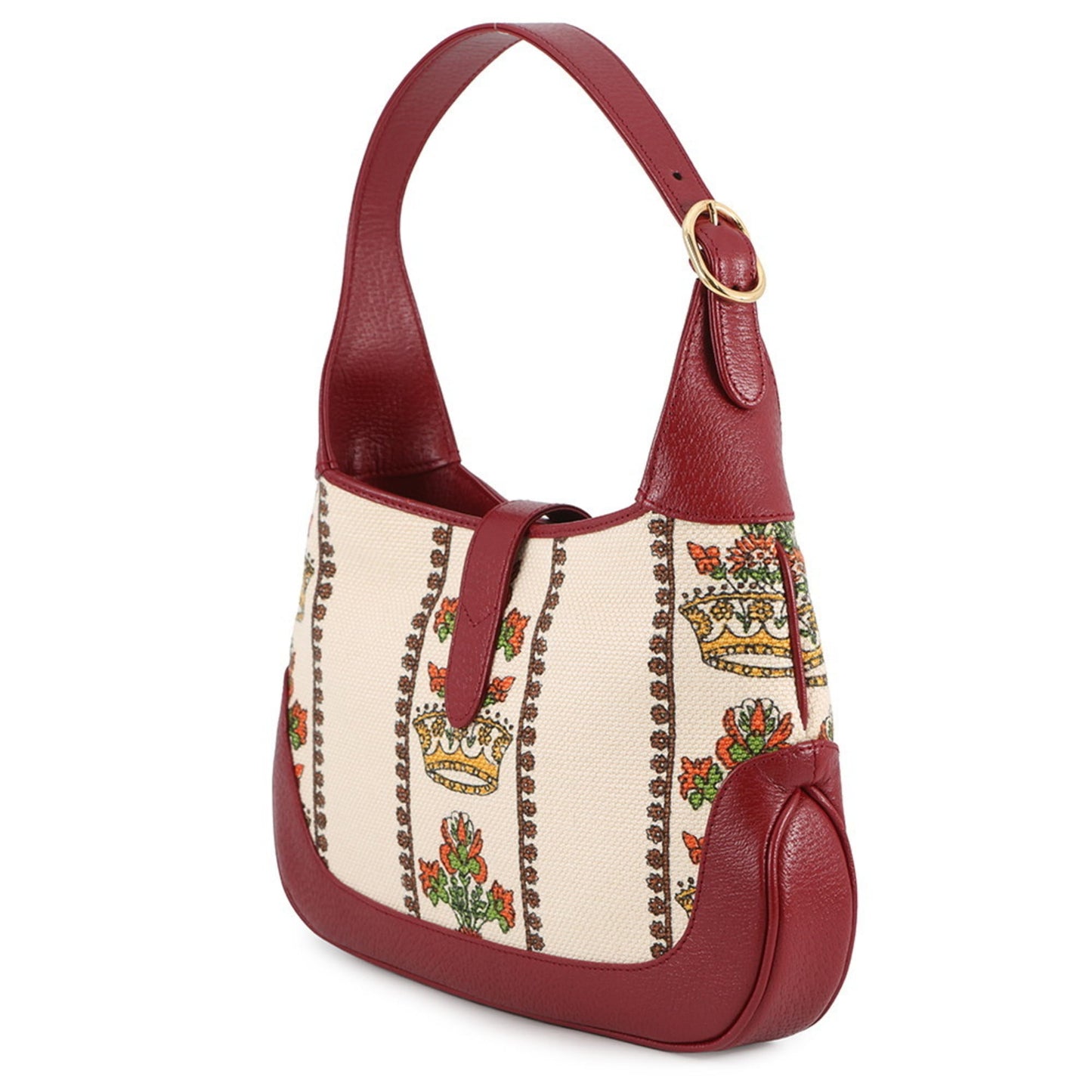 Gucci Ivory Red Color Canvas Leather Handbag Shoulder Bag
