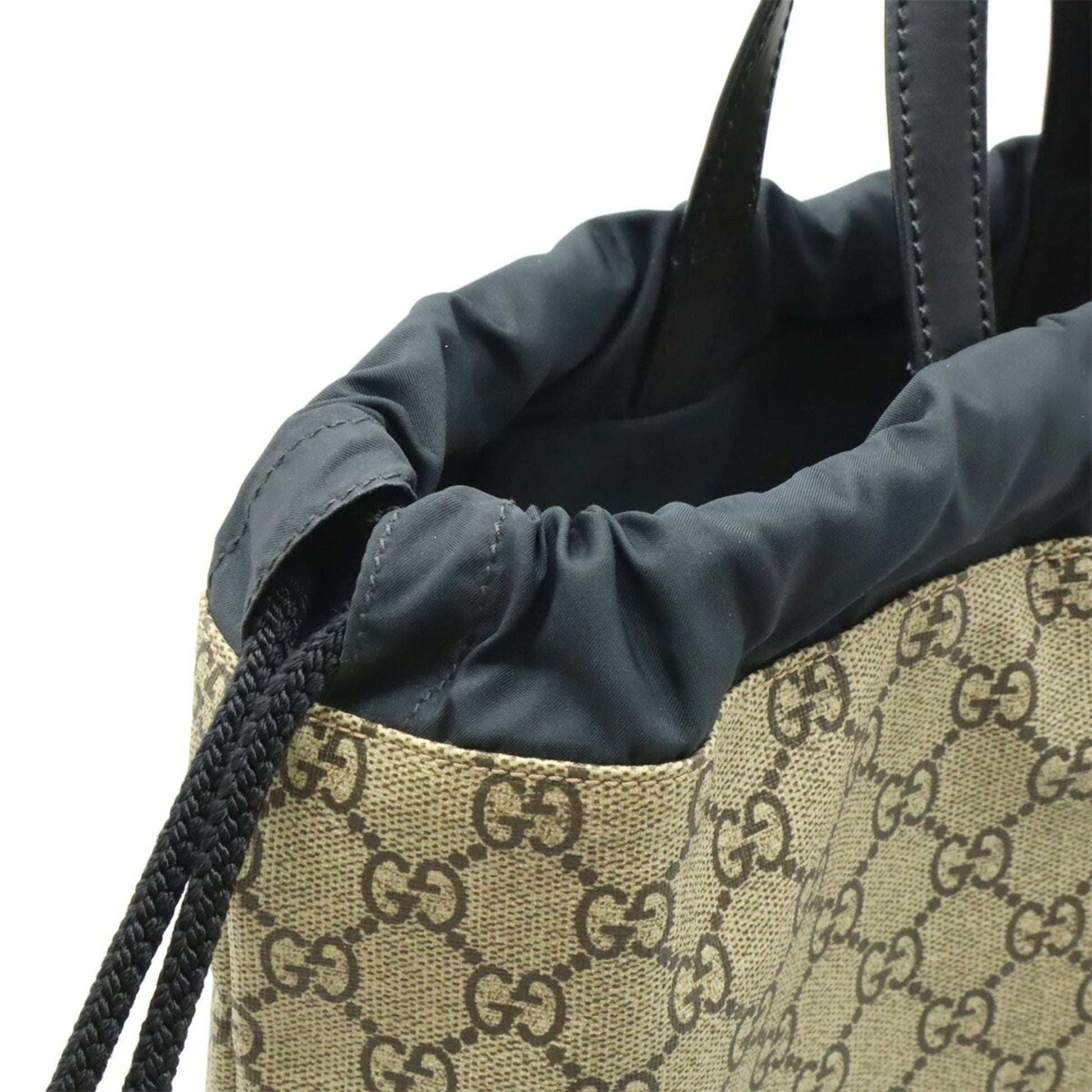 Gucci Beige Dark Brown Multi-Color Gg Supreme Leather/Webbing Backpack