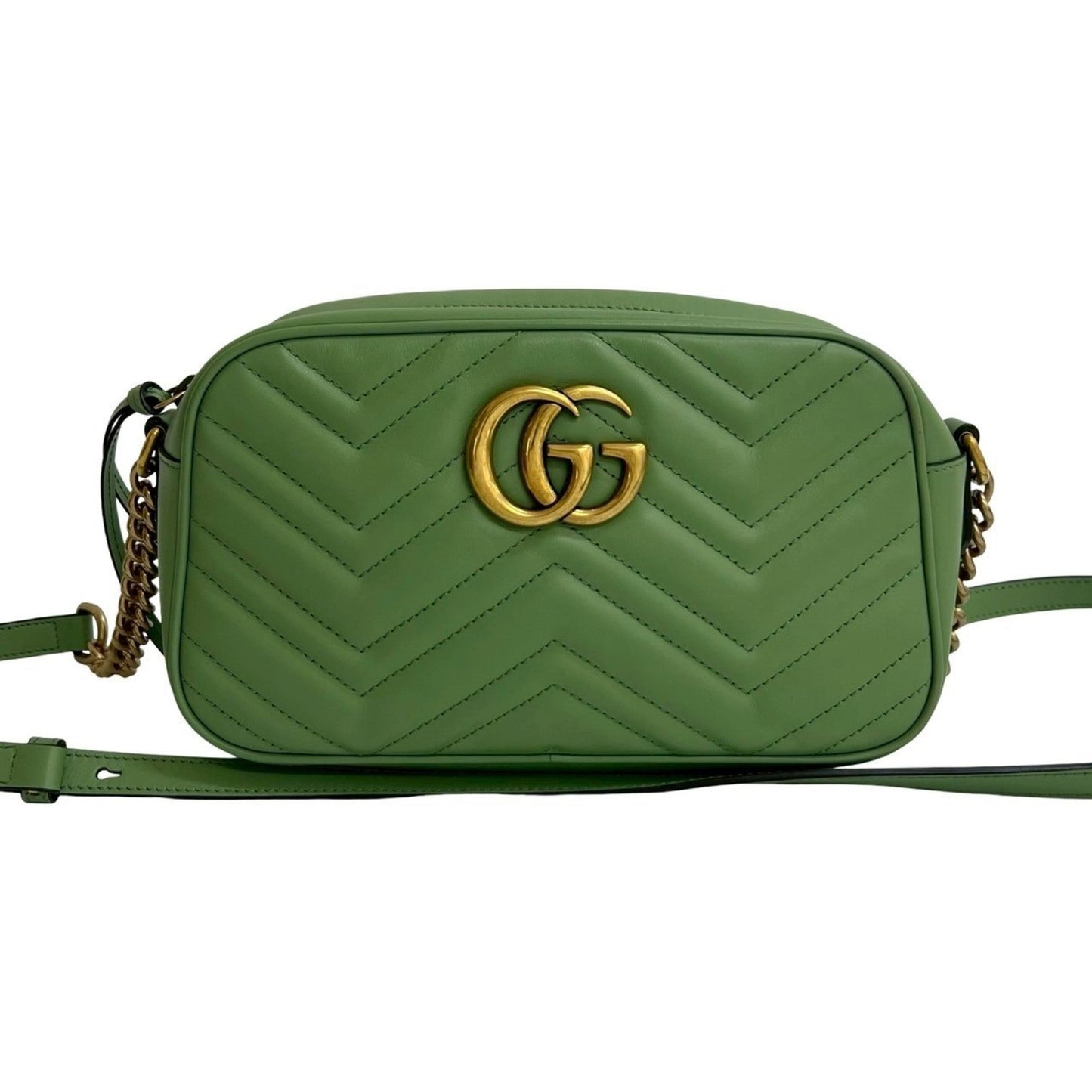 Gucci Green Leather Pochette Shoulder Bag