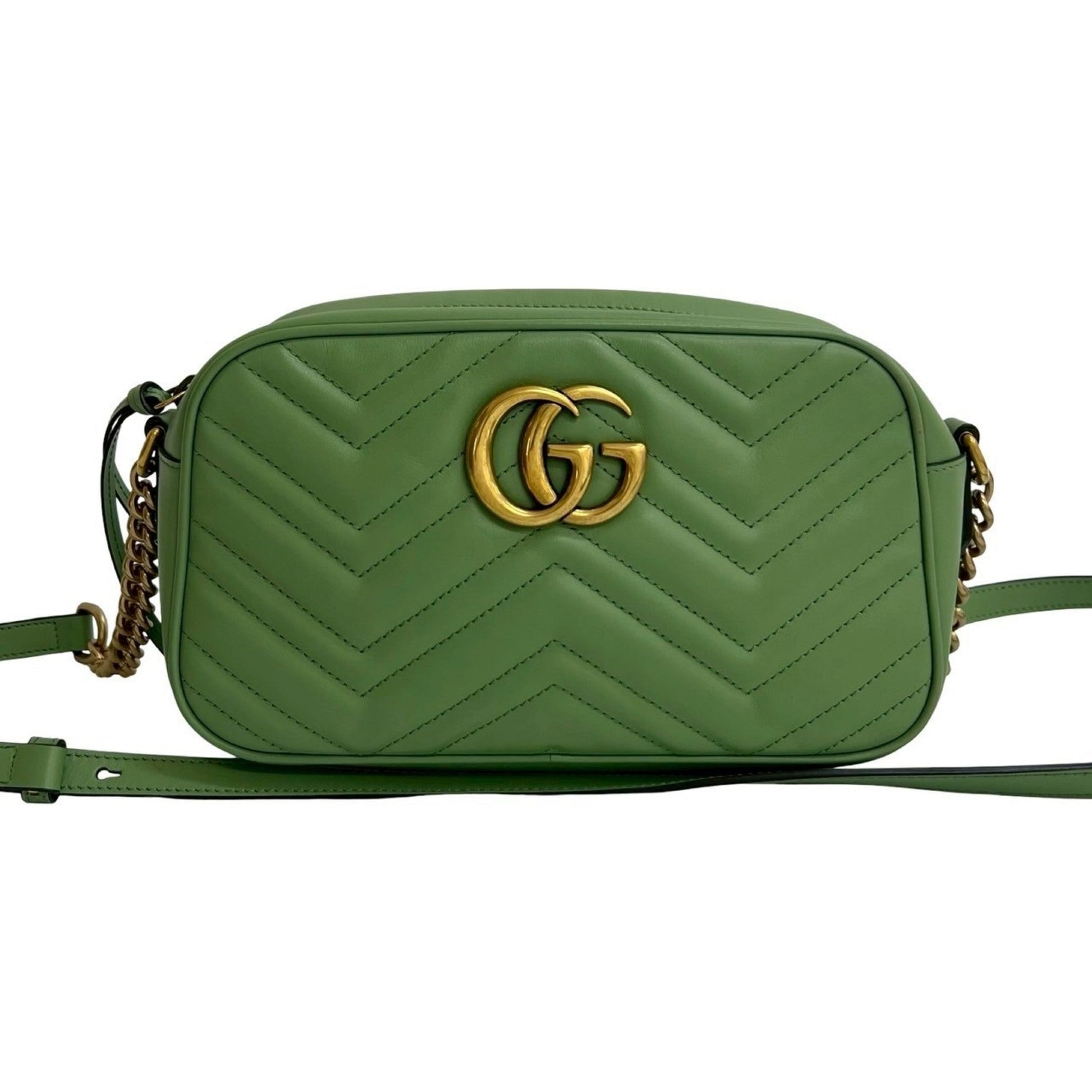 Gucci Green Leather Pochette Shoulder Bag