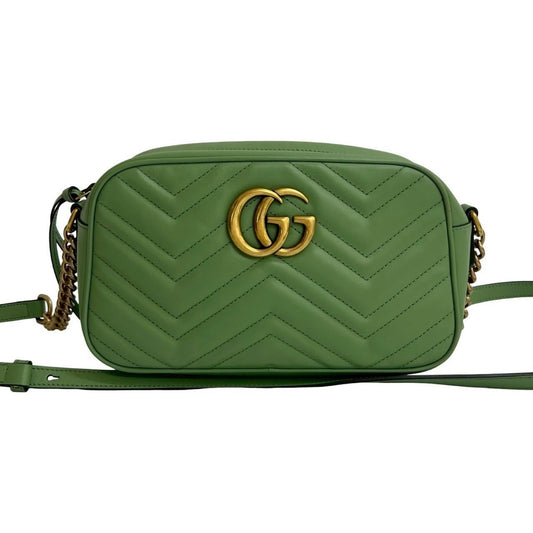 Gucci Green Leather Pochette Shoulder Bag