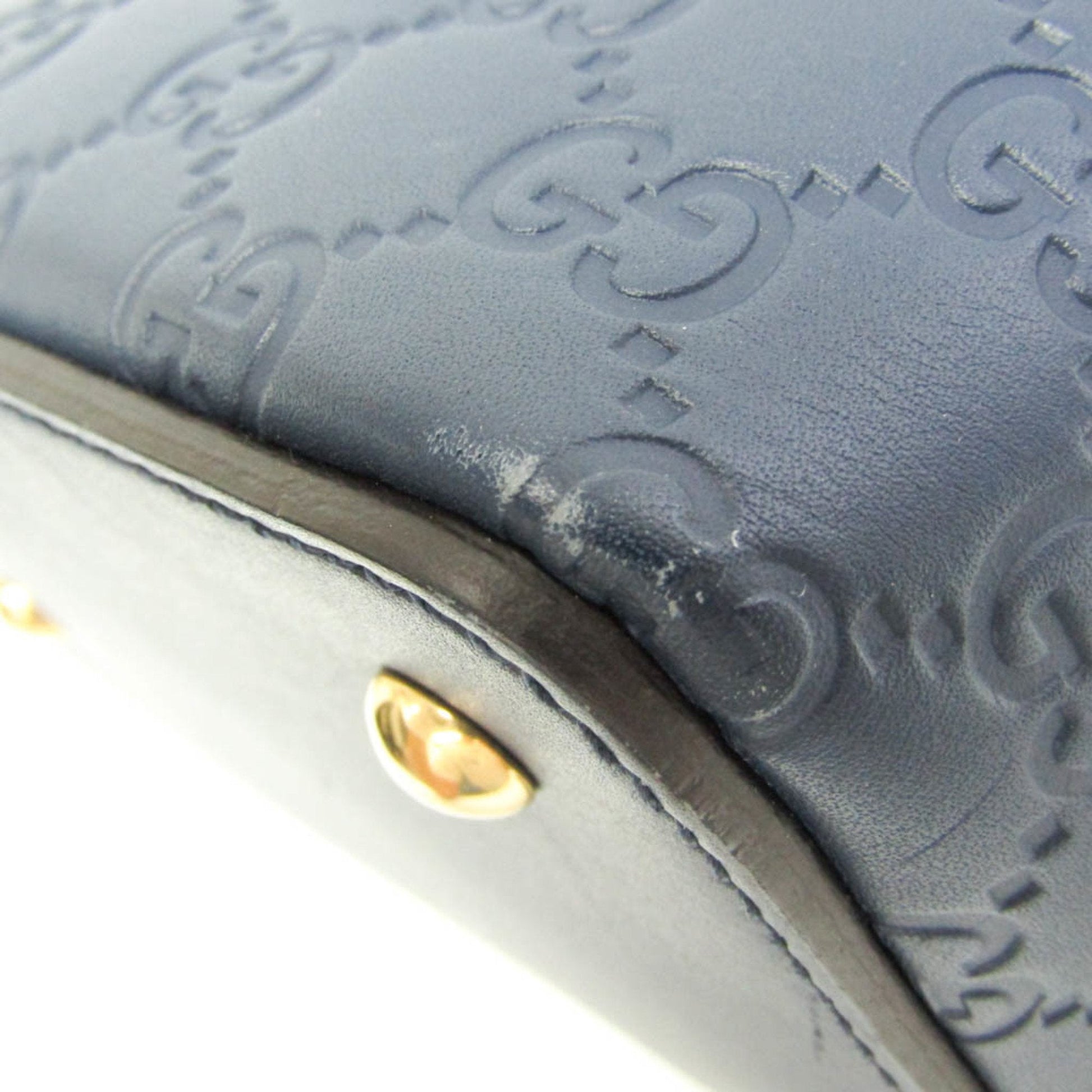 Gucci Guccissima Blue Leather Handbag Shoulder Bag