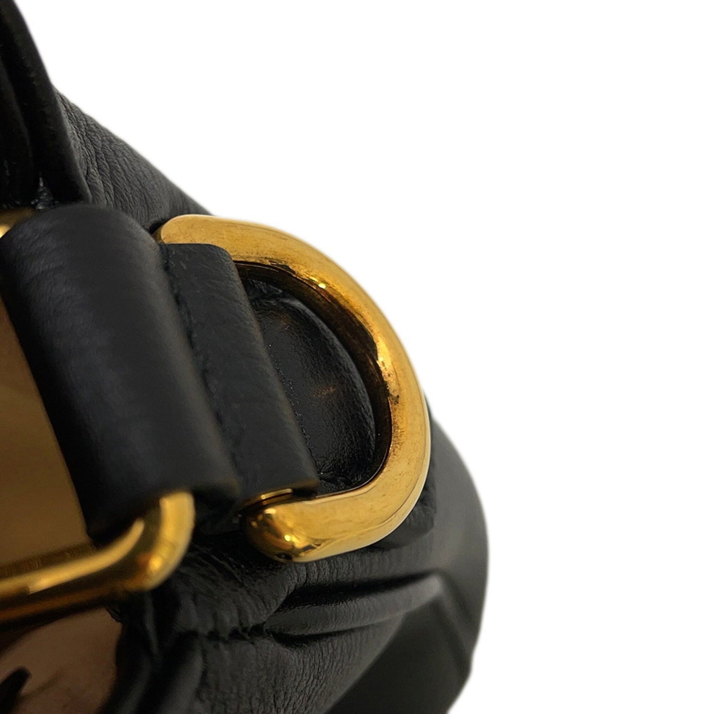 Gucci Beige Black Leather Handbag