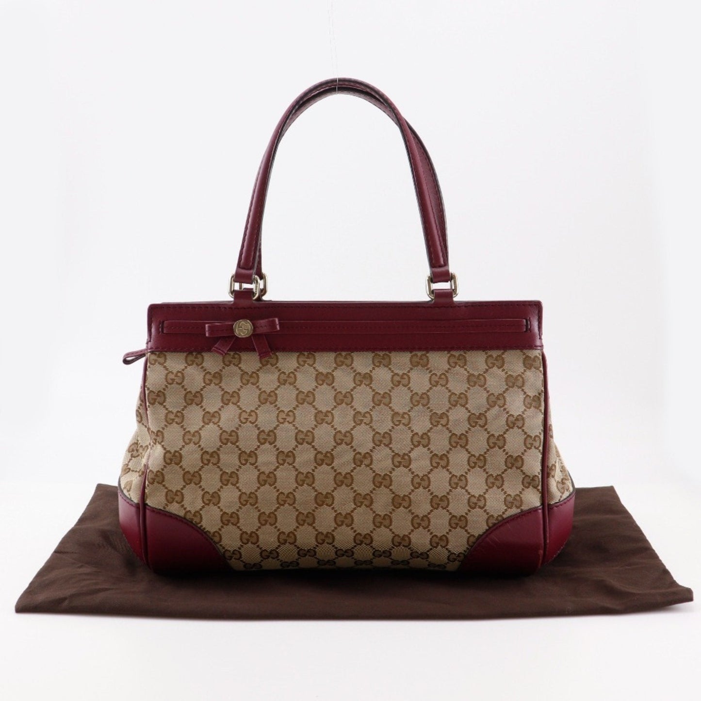Gucci Red Color Gg Canvas Tote Bag