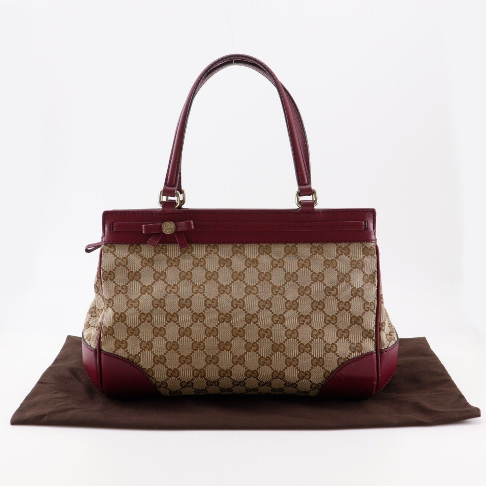 Gucci Red Color Gg Canvas Tote Bag