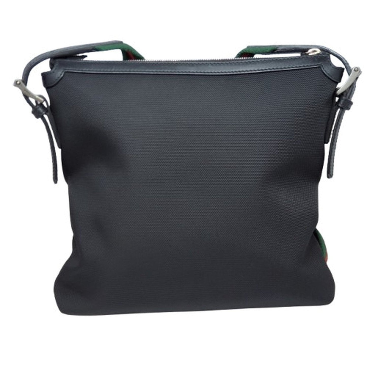 Gucci Sherry Line Black Canvas Leather Shoulder Bag