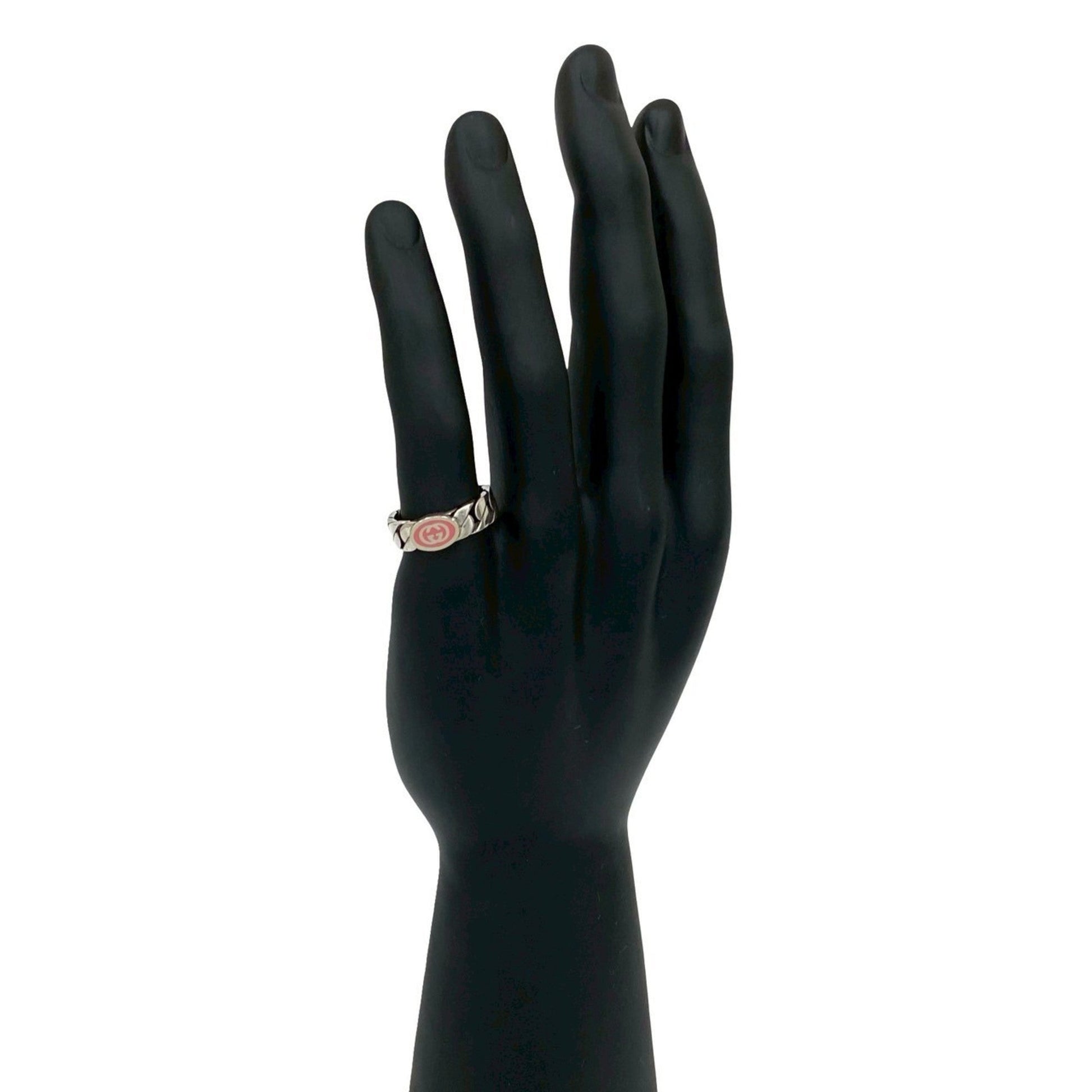 Gucci Silver Pink Silver 925 Band Ring