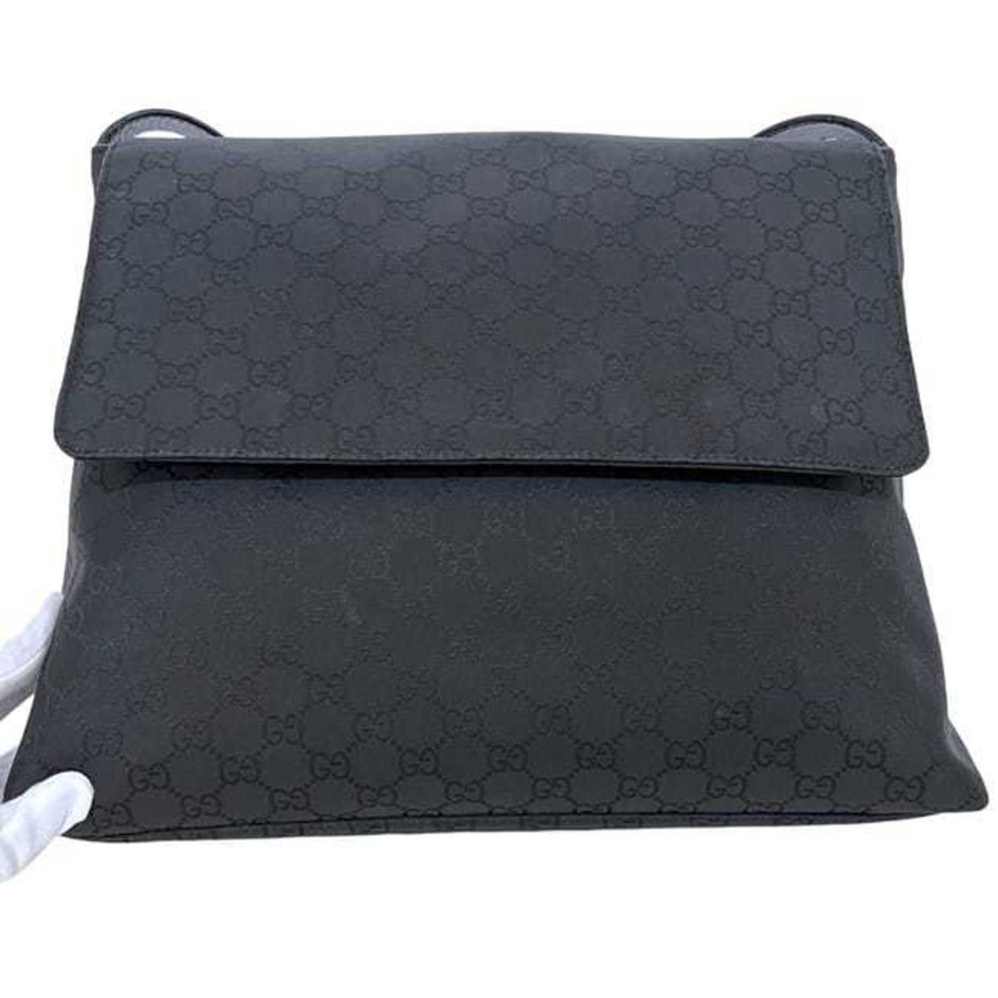 Gucci Black Nylon Leather Shoulder Bag