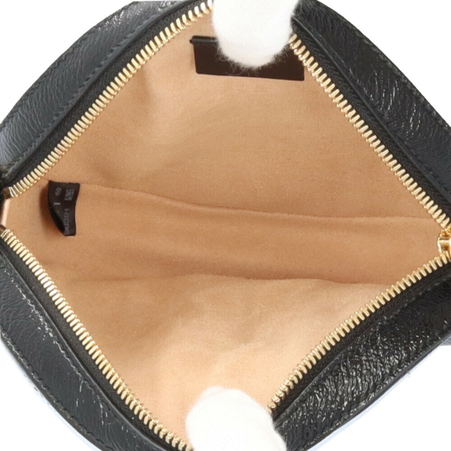 Gucci Black Patent Leather Suede Shoulder Bag