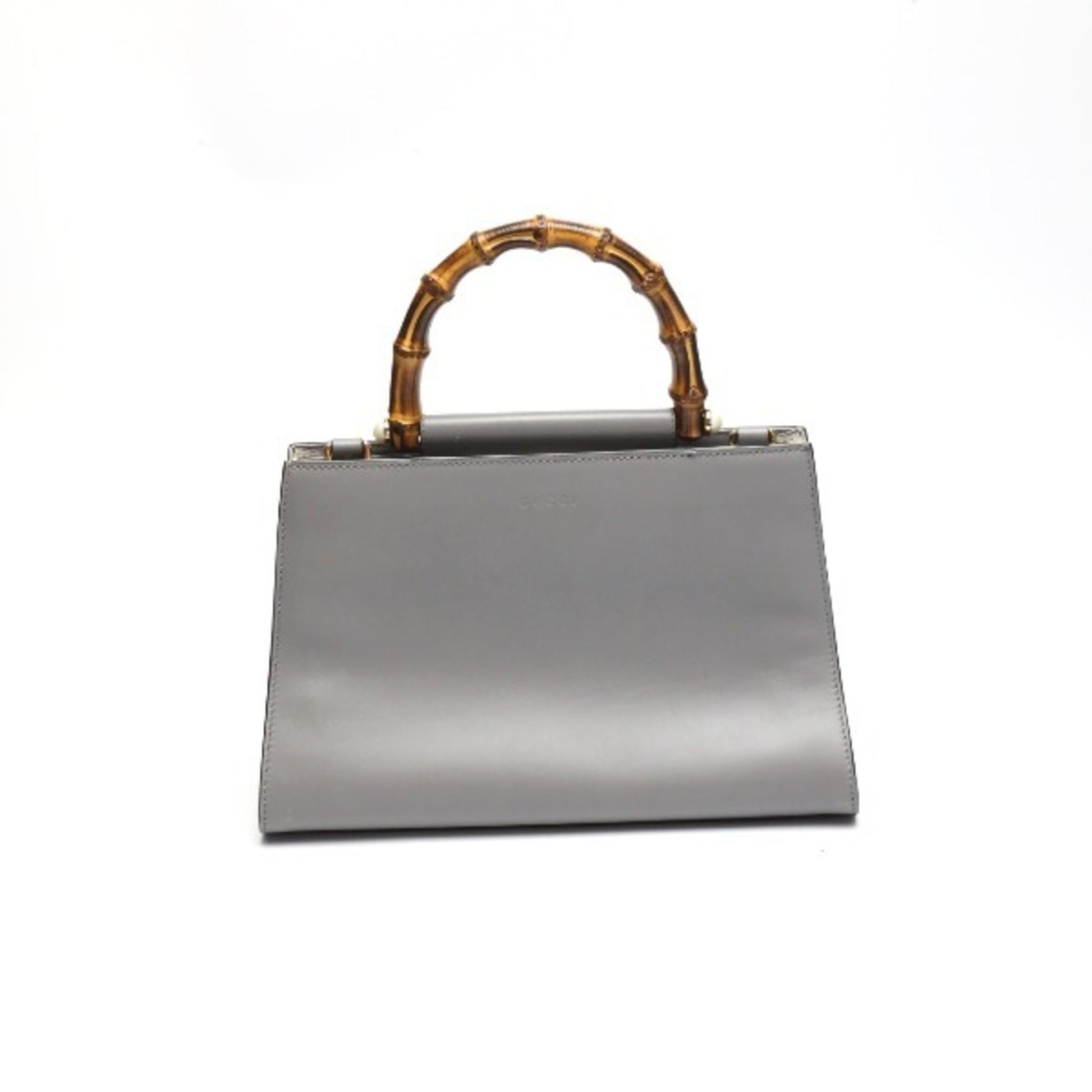 Gucci Gray Bamboo Handbag