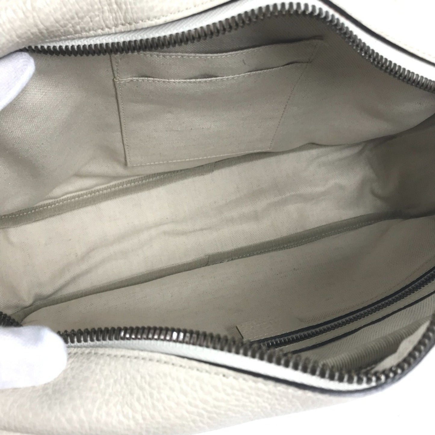 Gucci White Leather Messenger Bag Shoulder Bag