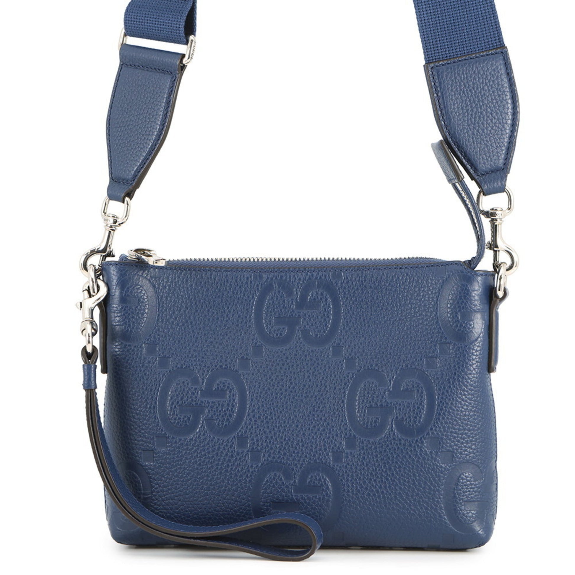 Gucci Navy Leather Clutch Bag Messenger Bag Shoulder Bag