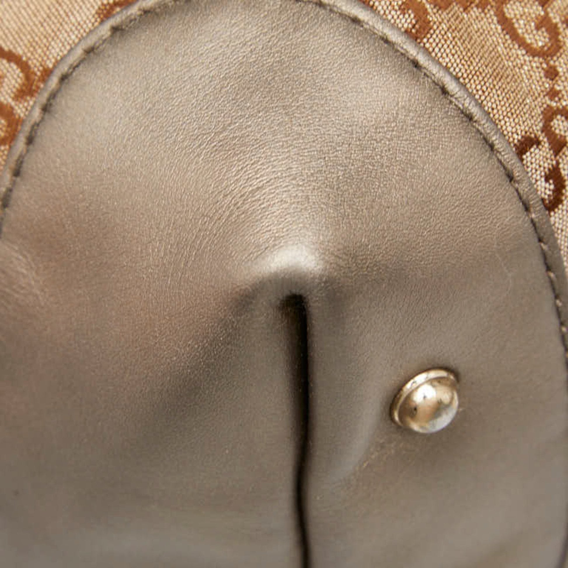 Gucci Brown Canvas Leather Shoulder Bag