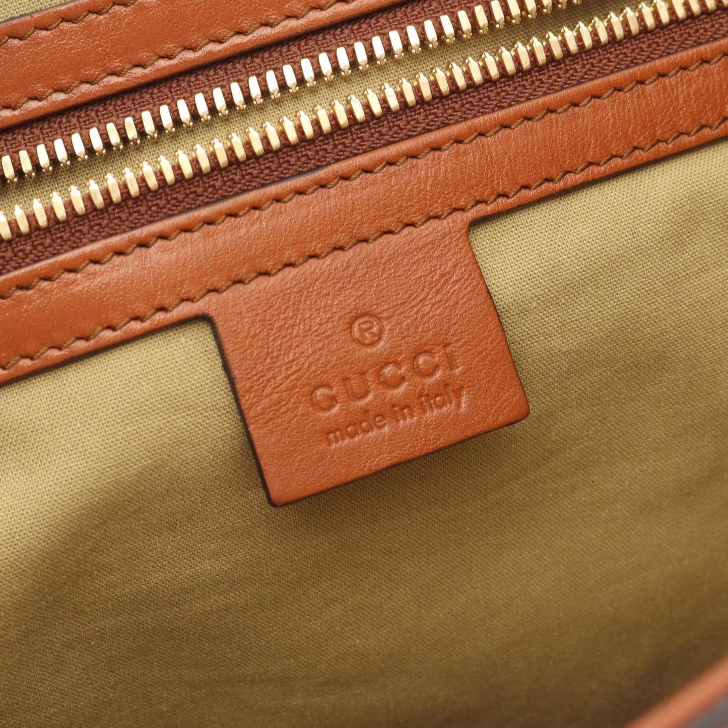 Gucci Beige Brown Canvas Leather Tote Bag