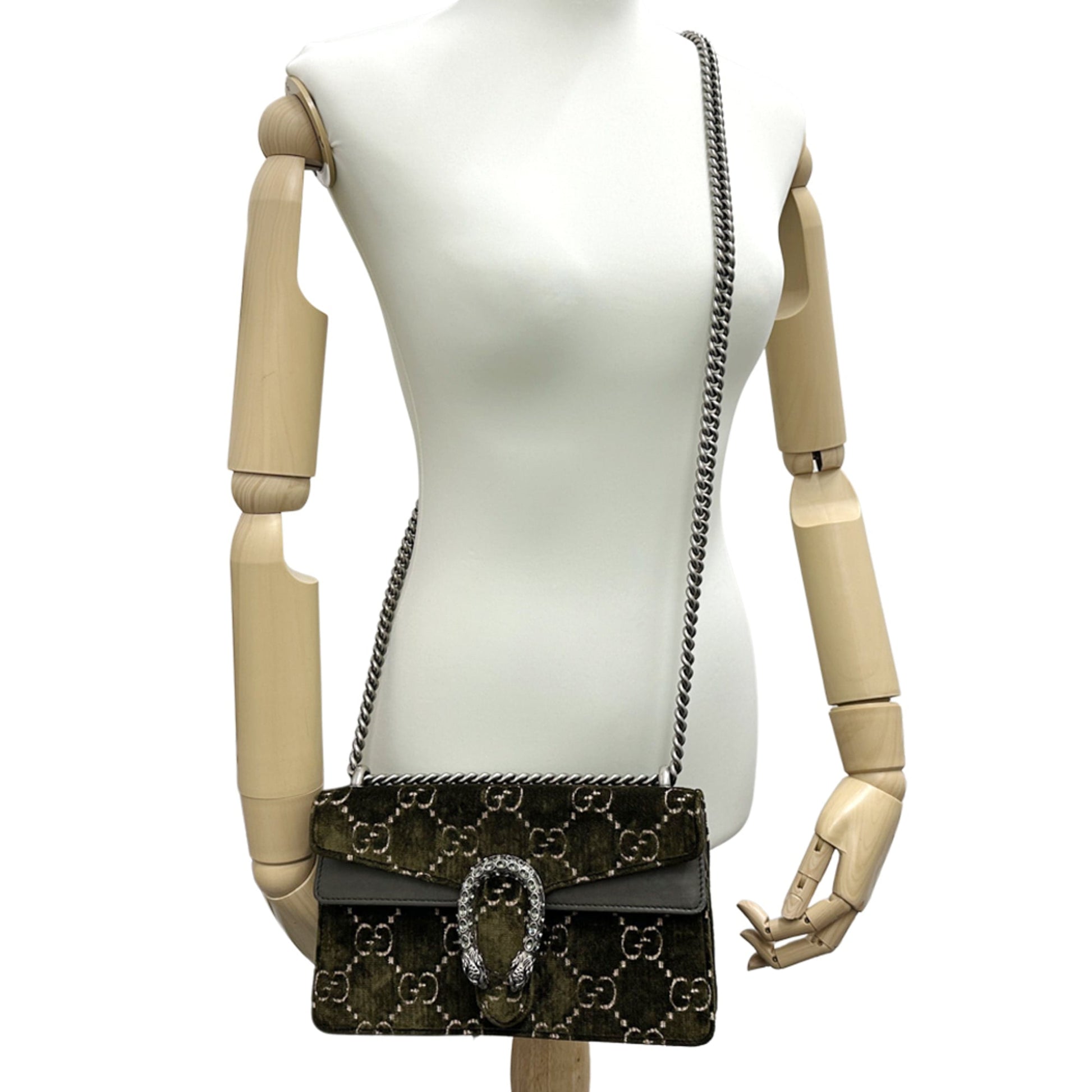 Gucci Khaki Suede Leather Shoulder Bag