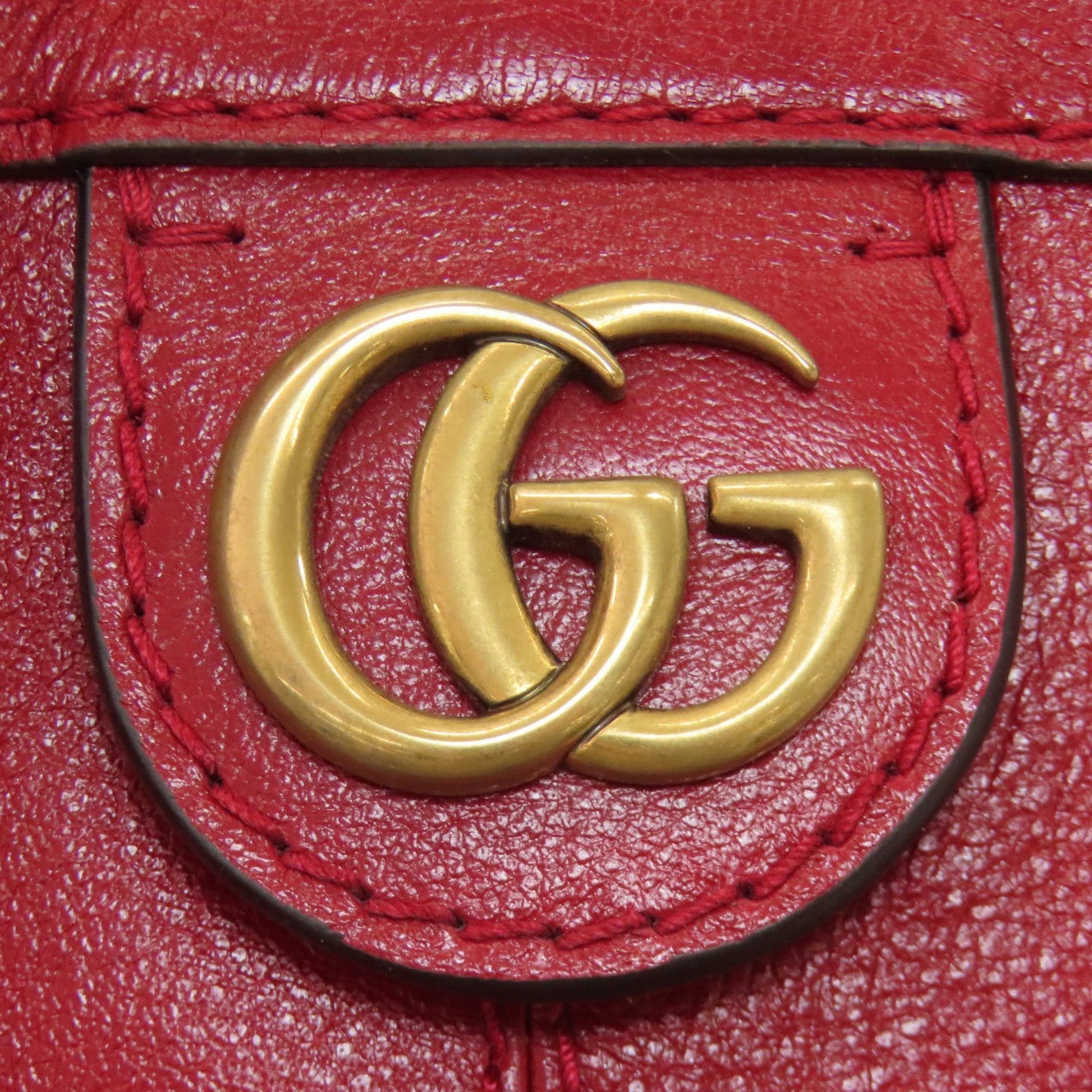 Gucci Red Color Leather Shoulder Bag