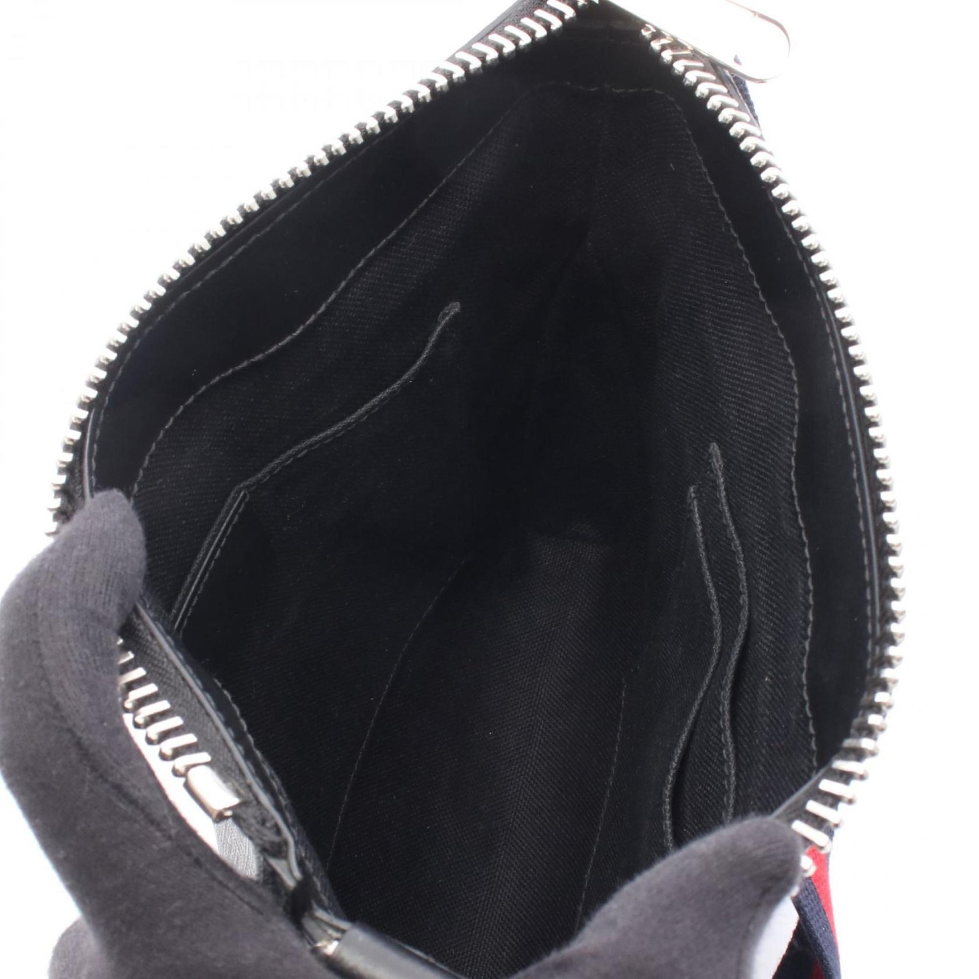Gucci Black Gray Gg Supreme Leather Messenger Bag Shoulder Bag