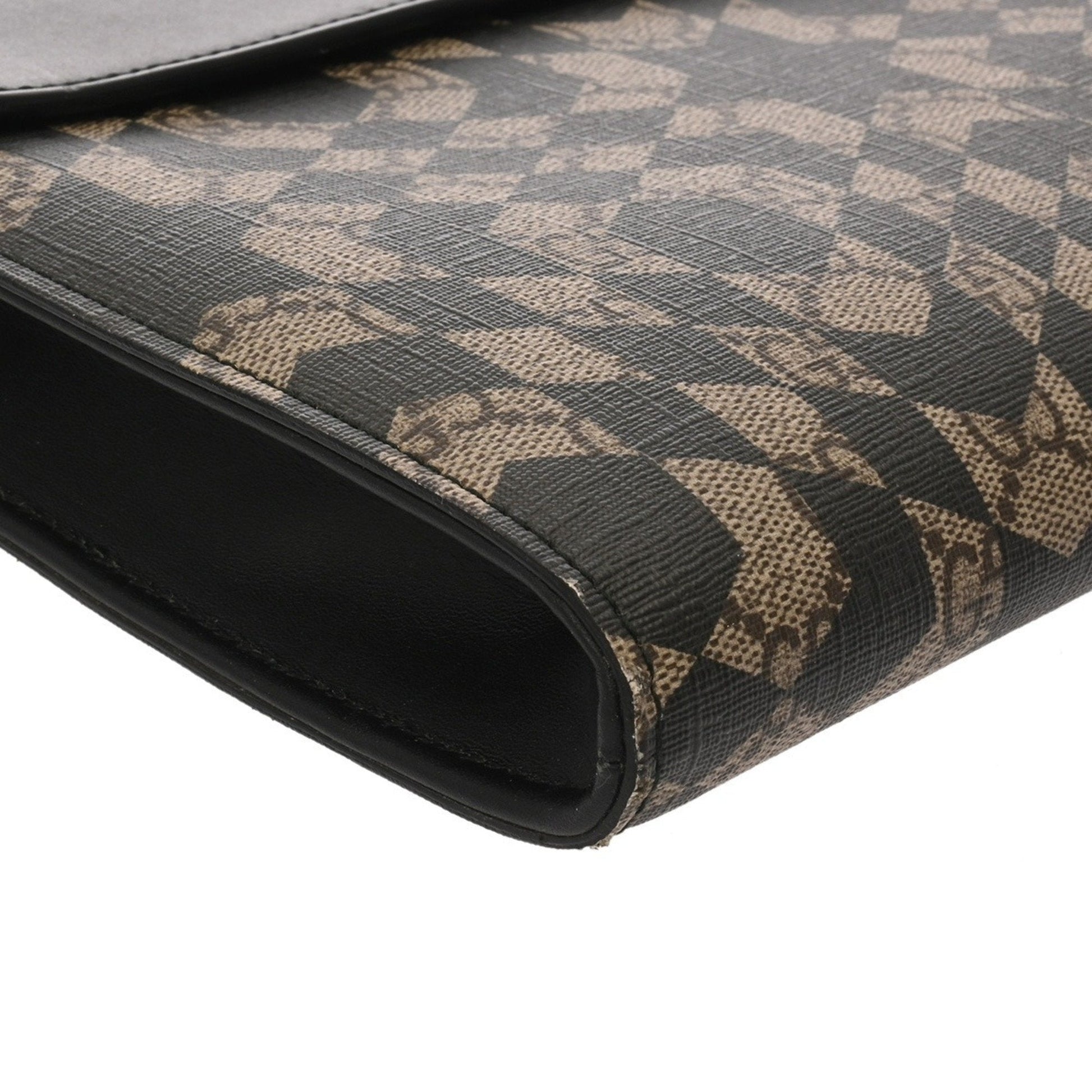 Gucci Beige Black Pvc Clutch Bag