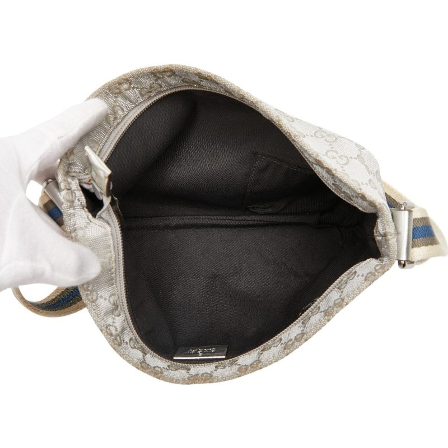 Gucci Gg Canvas Silver Gg Canvas Shoulder Bag