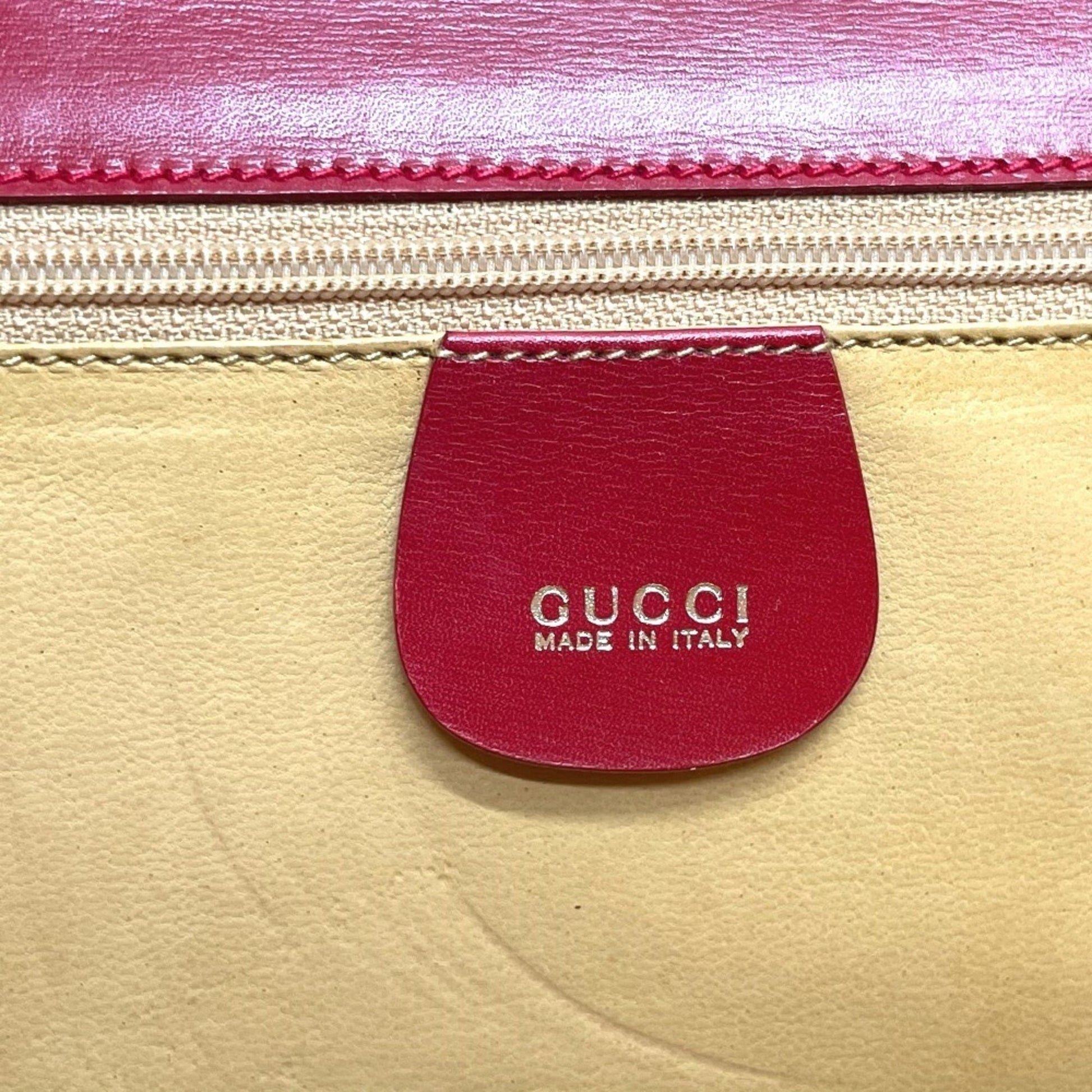 Gucci Red Color Leather Clutch Bag Shoulder Bag