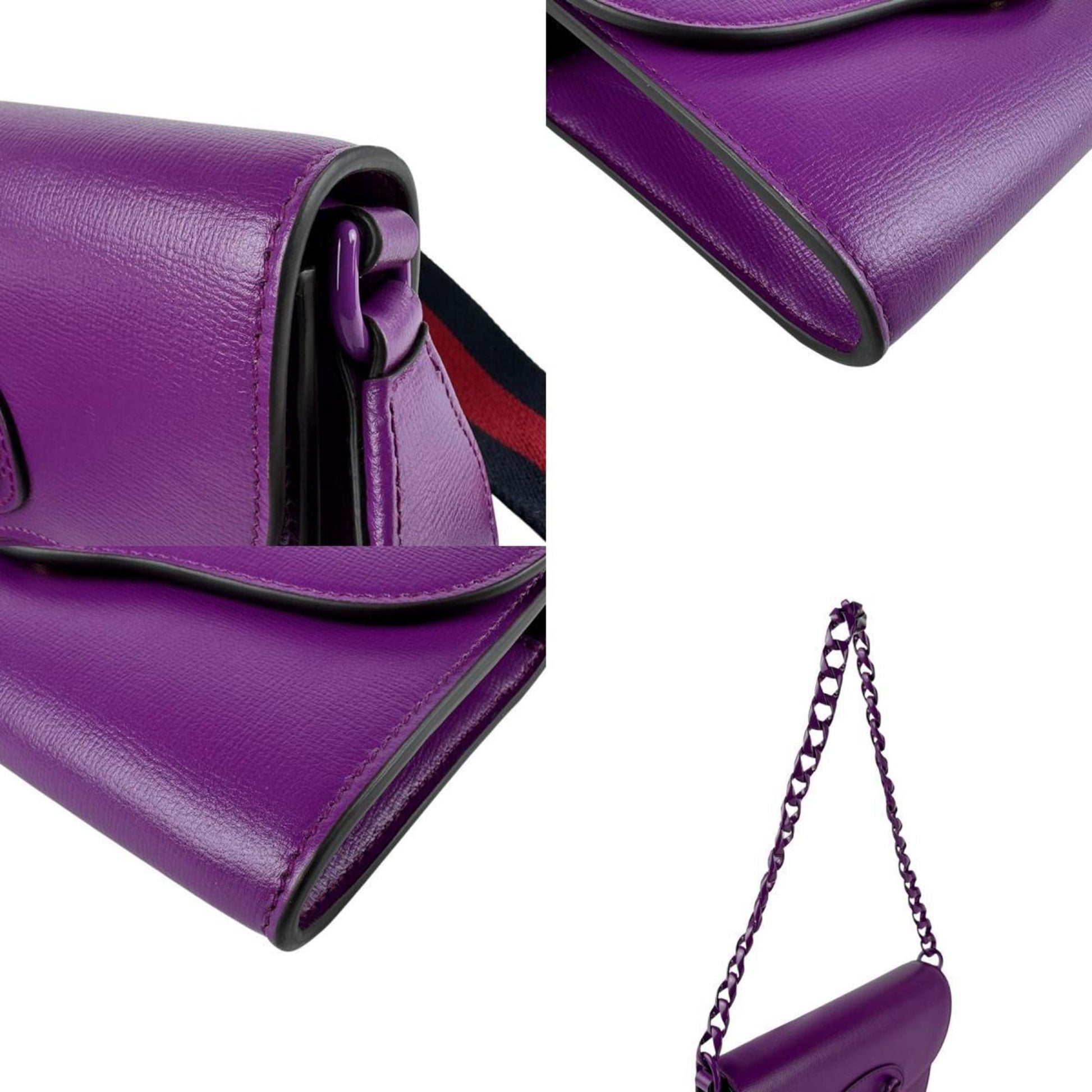 Gucci Purple Leather Shoulder Bag