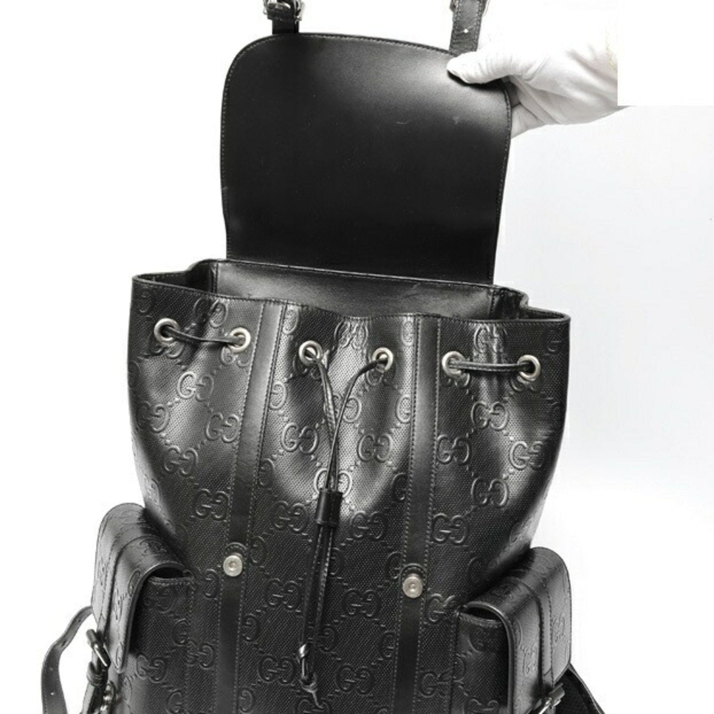 Gucci Black Leather Backpack